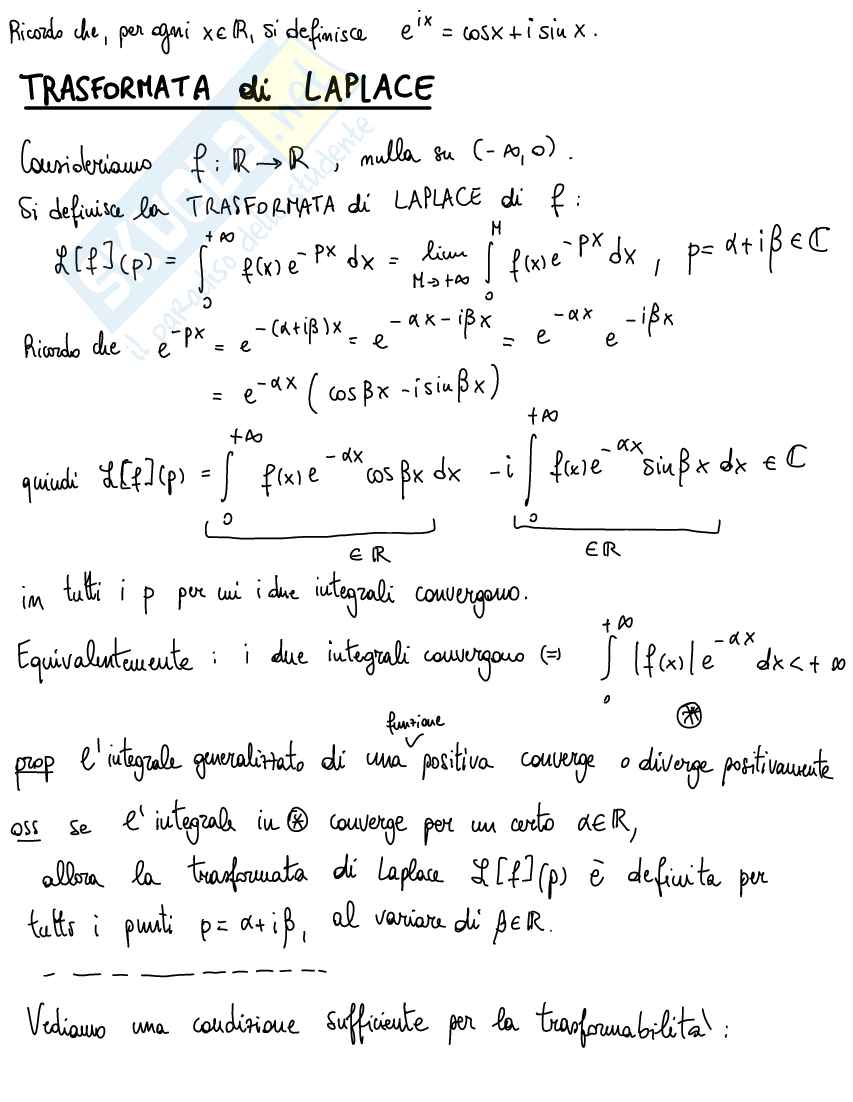 Trasformata di Laplace Pag. 1