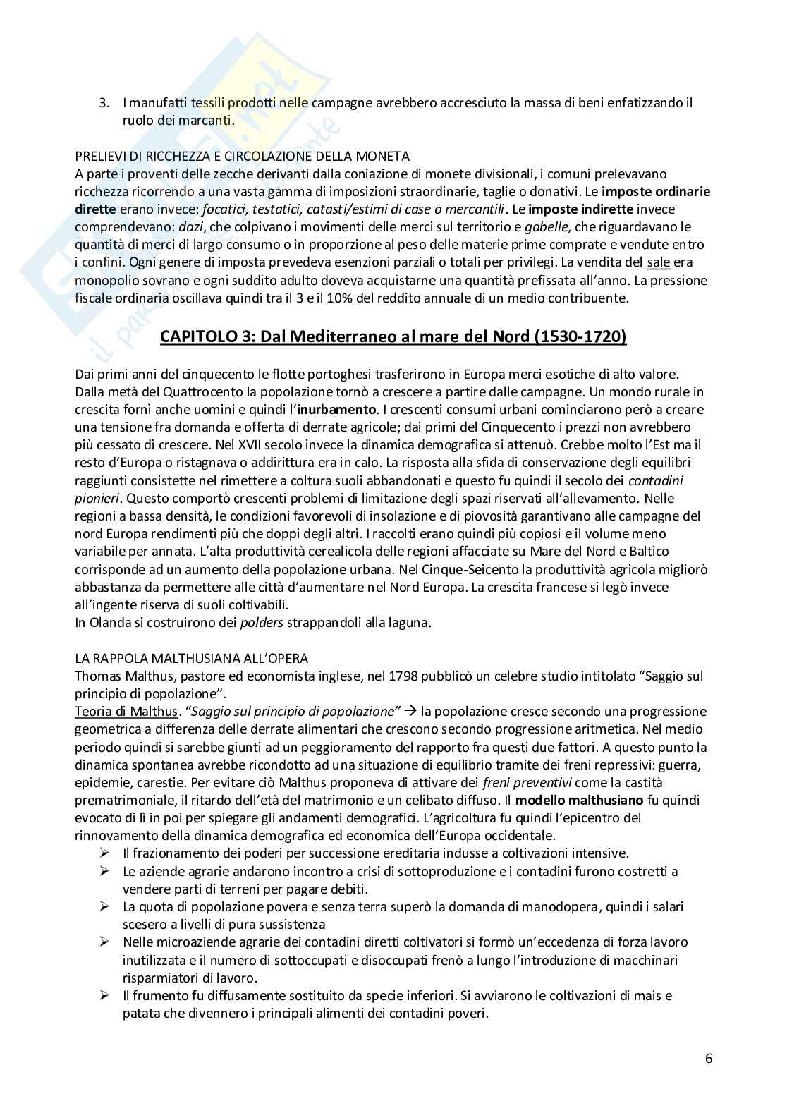 Riassunto esame Storia economica, Prof. Rizzo Mario, libro consigliato L’Europa verso il mercato globale. pp. 1-17, 22-29, 45-54, 63-291. Le rivoluzioni industriali, Marco CATTINI, Stefano BATTILOSSI Pag. 6
