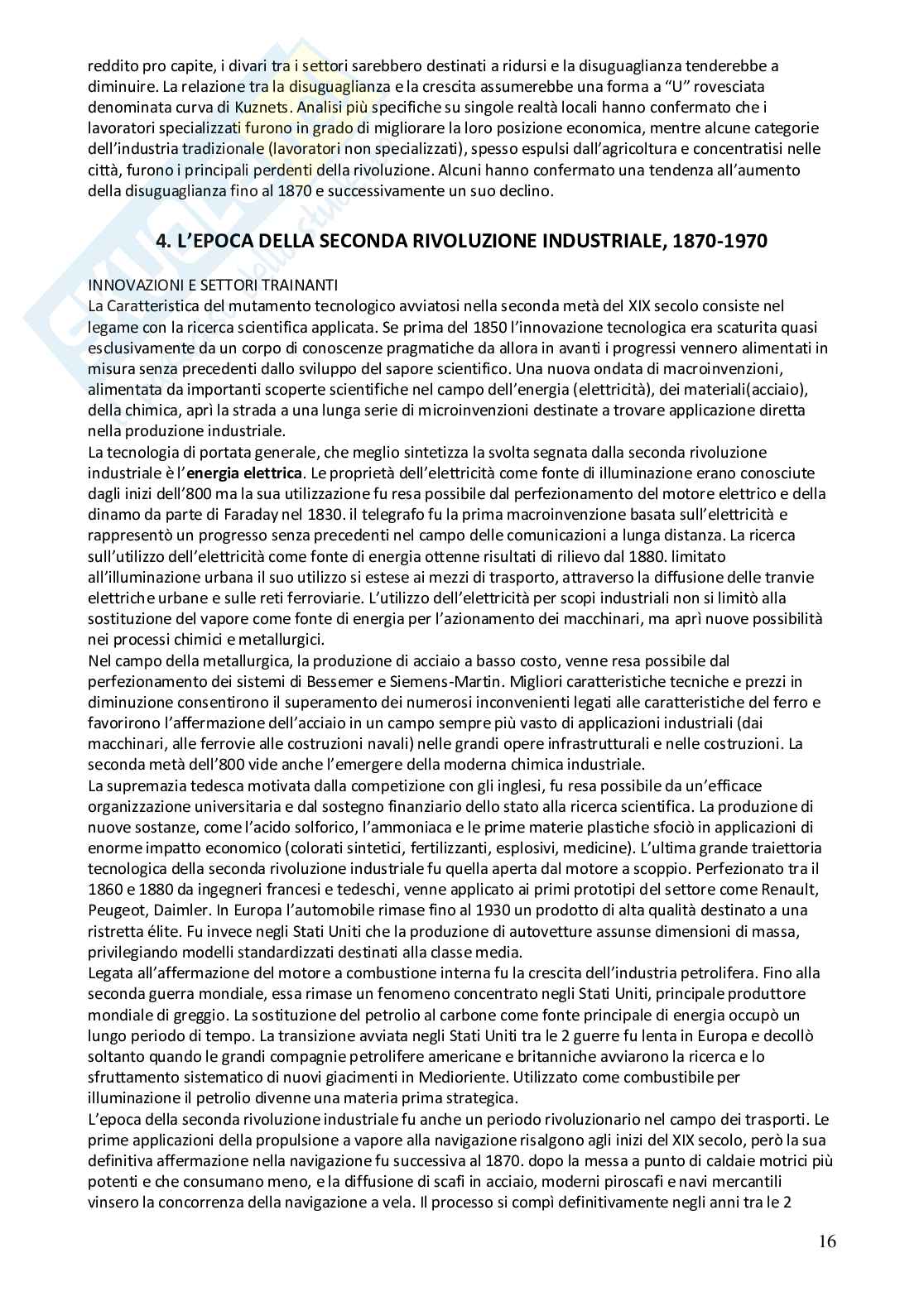 Riassunto esame Storia economica, Prof. Rizzo Mario, libro consigliato L’Europa verso il mercato globale. pp. 1-17, 22-29, 45-54, 63-291. Le rivoluzioni industriali, Marco CATTINI, Stefano BATTILOSSI Pag. 71