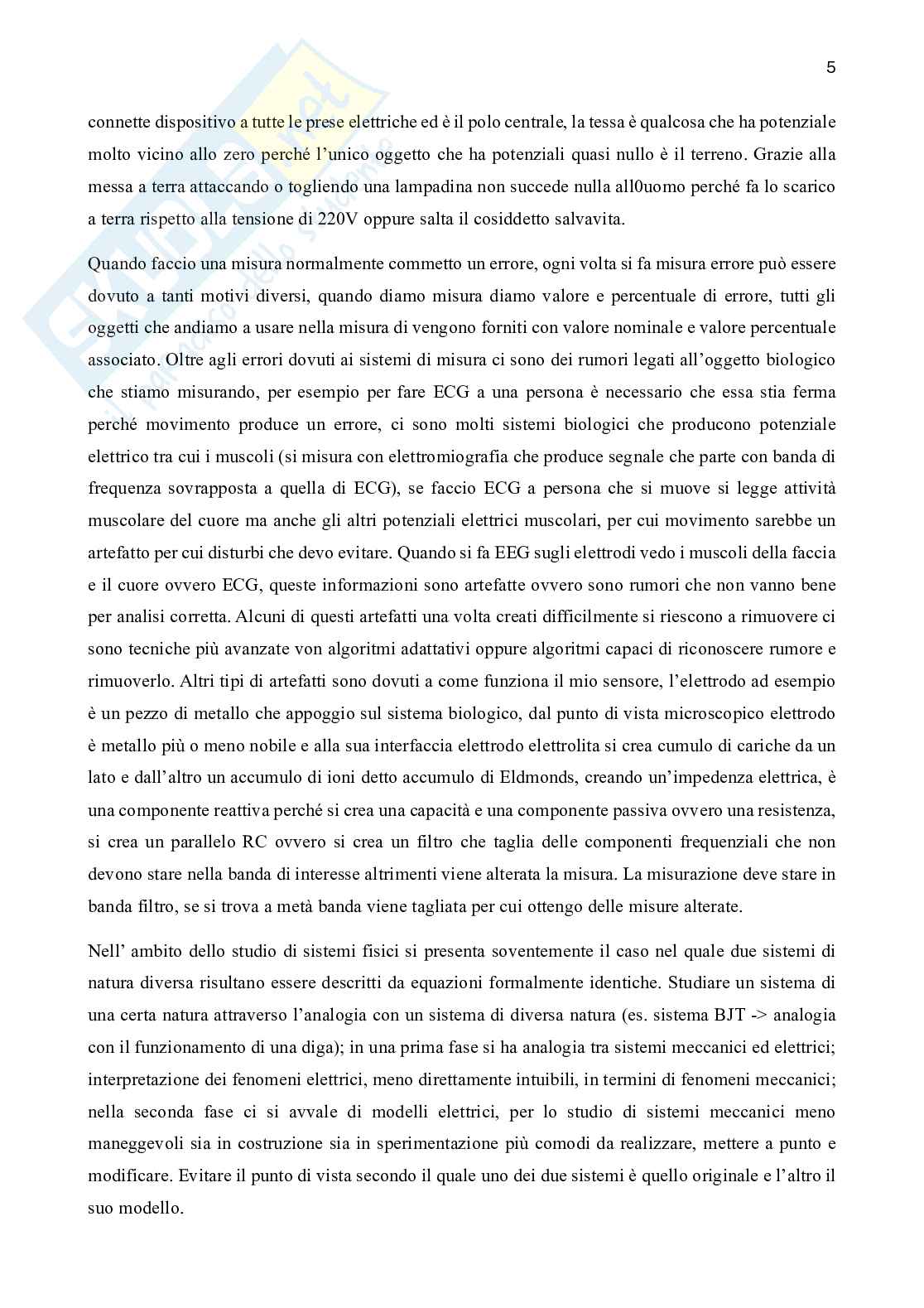 Appunti Strumentazione per sistemi biomedicali Pag. 6