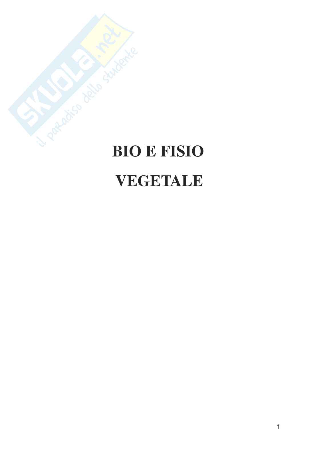 Biologia e fisiologia vegetale Pag. 1