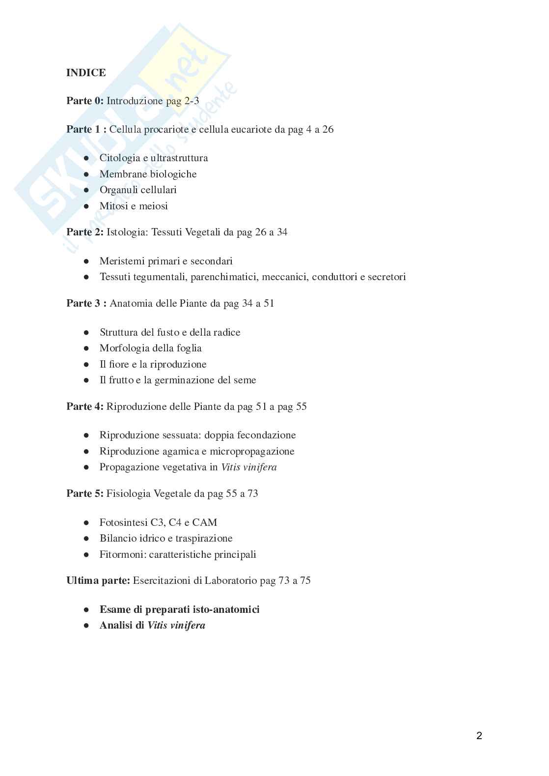 Biologia e fisiologia vegetale Pag. 2
