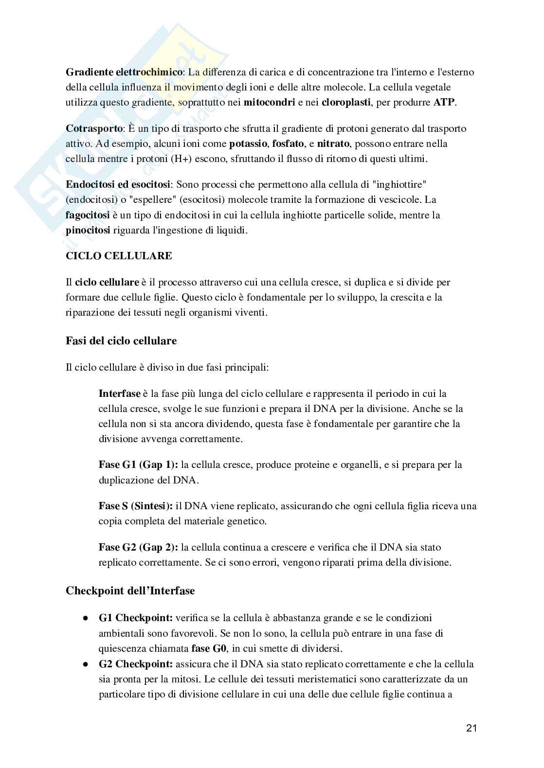 Biologia e fisiologia vegetale Pag. 21