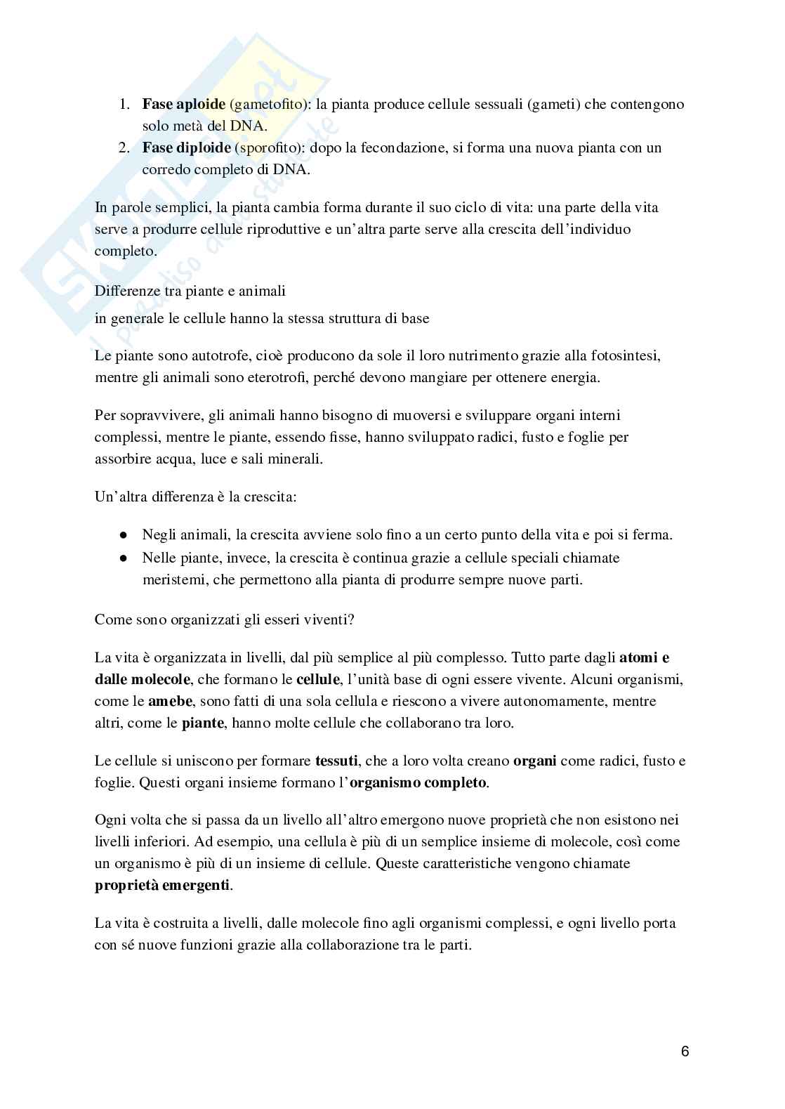 Biologia e fisiologia vegetale Pag. 6