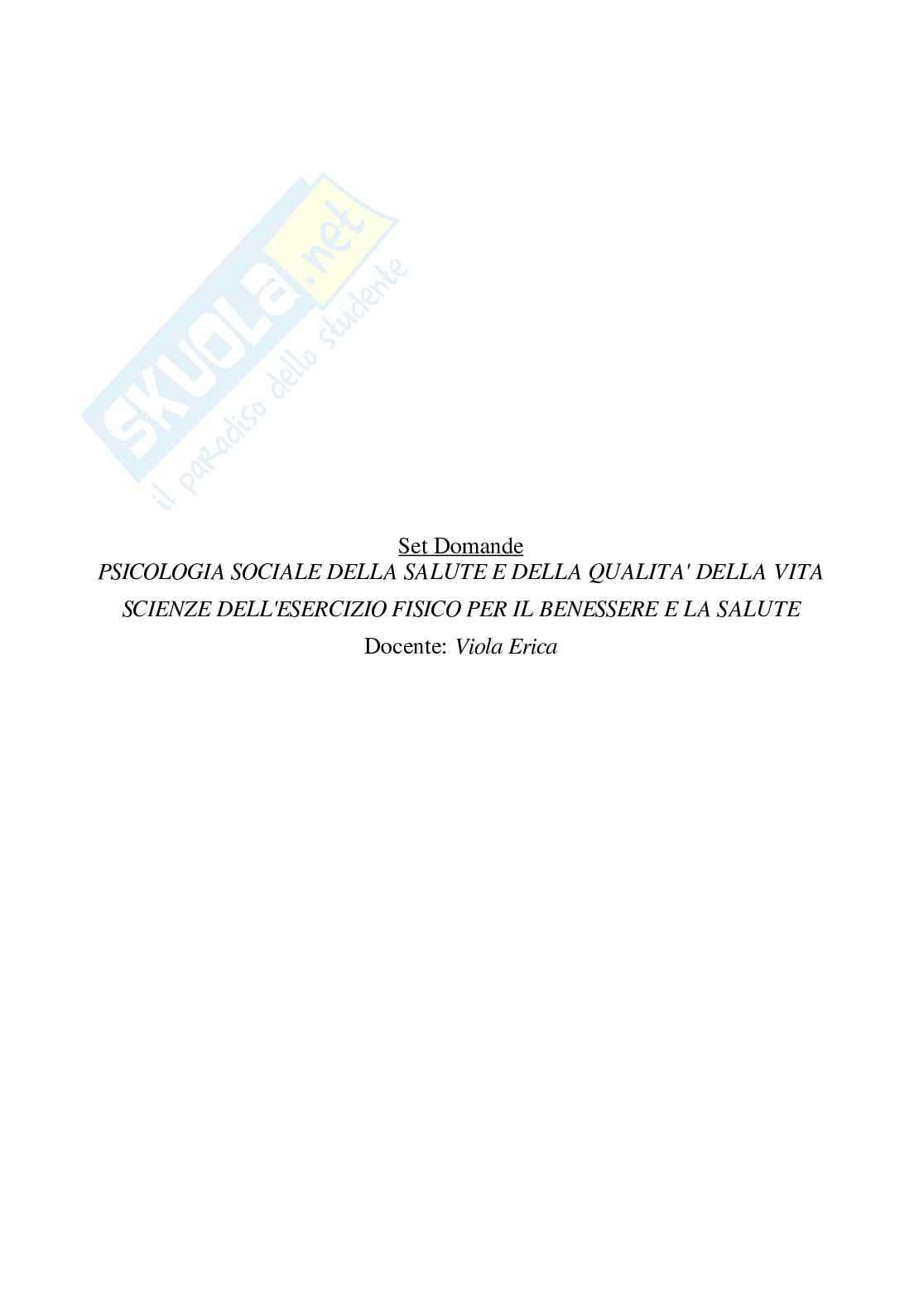Paniere Psicologia sociale della salute e della qualità della vita (2026) - Risposte multiple corrette Pag. 2