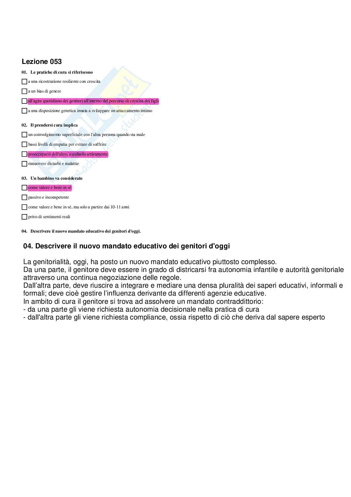 Paniere Psicologia sociale della salute e della qualità della vita (2026) - Risposte multiple corrette Pag. 61