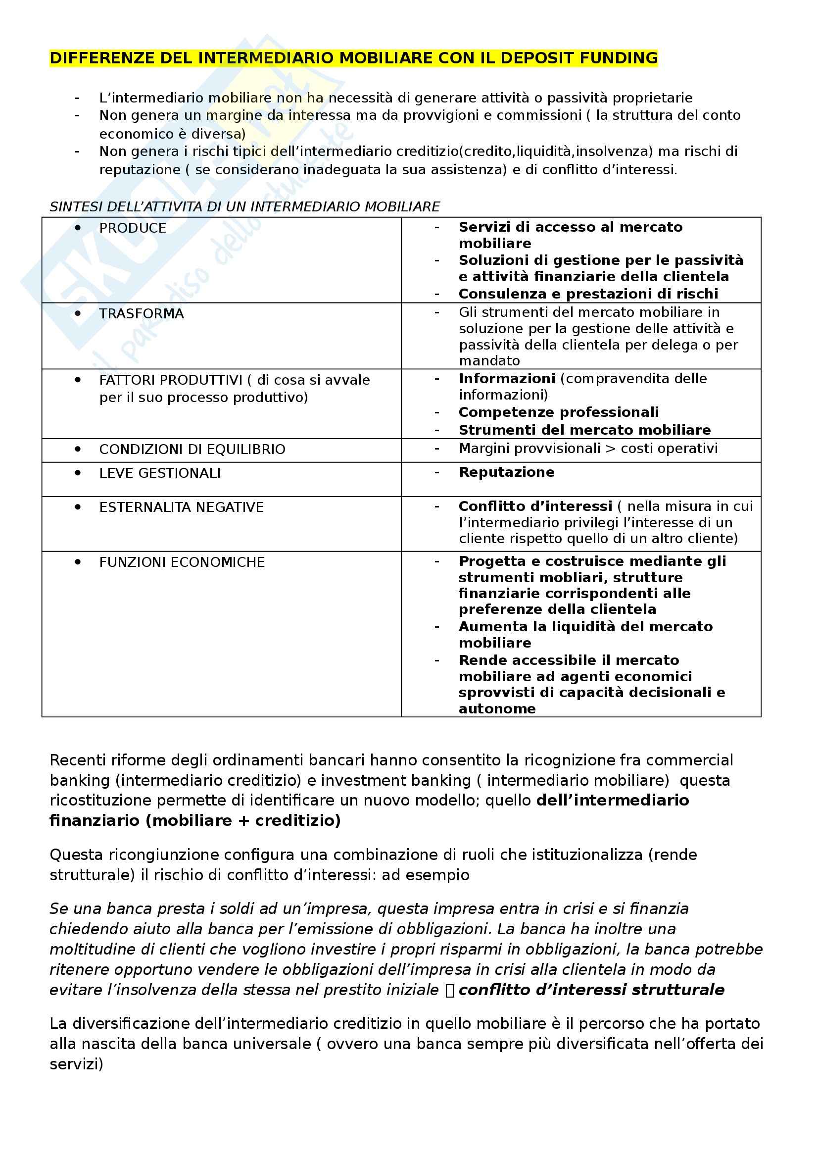 Riassunto esame Economia delle aziende di credito, prof. Filotto, libro consigliato di Mottura, Paci Pag. 6