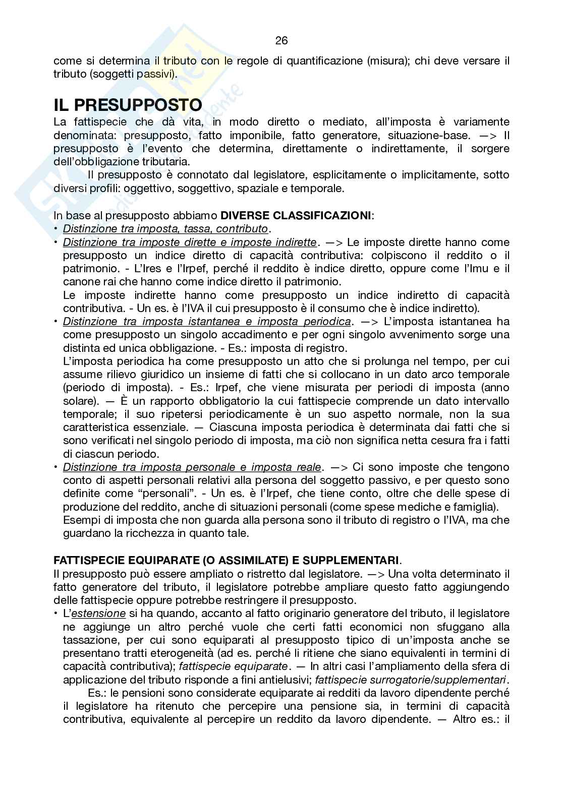 Riassunto esame Diritto commerciale , Prof. Sartori Nicola, libro consigliato Istituzioni di diritto tributario, Vol. I e II, Tesauro   Pag. 26