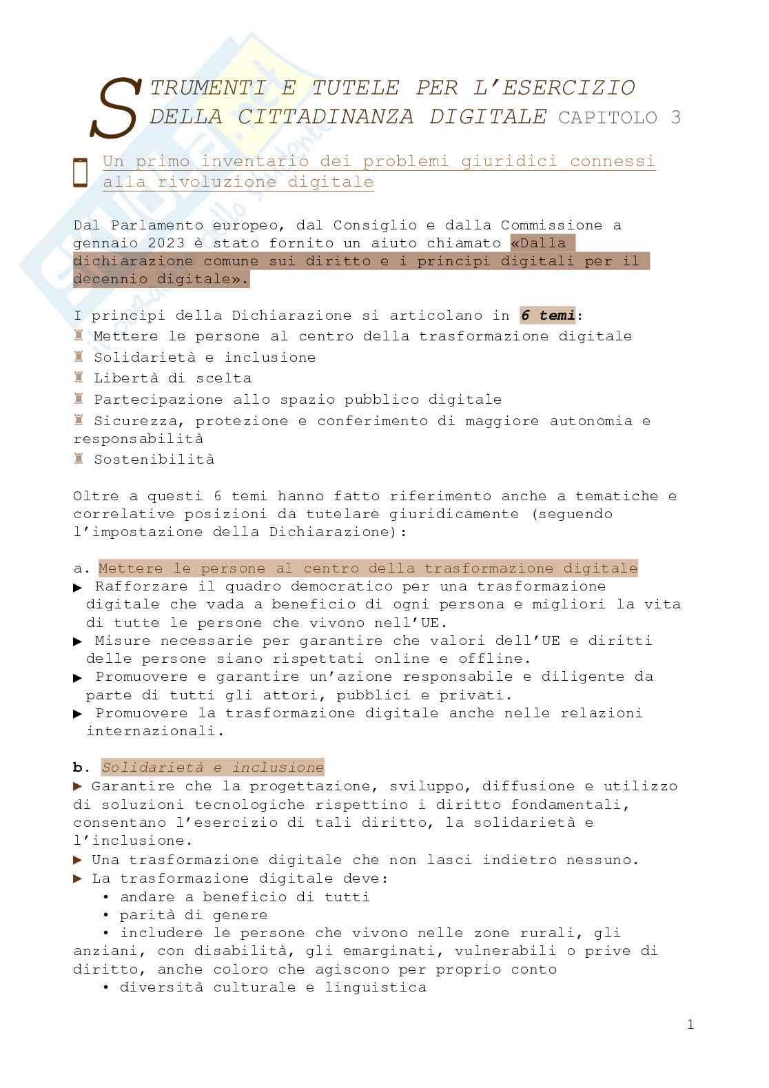 Diritto dell'ambiente informatico Pag. 1