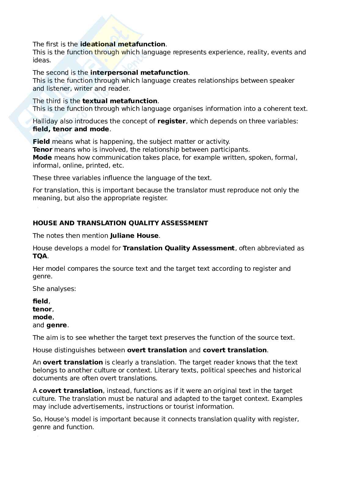 Translation studies - Appunti generali Pag. 16