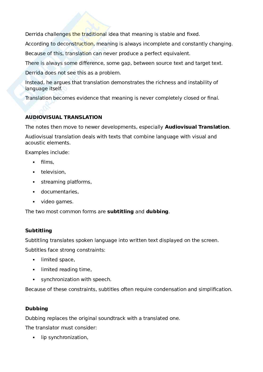 Translation studies - Appunti generali Pag. 26