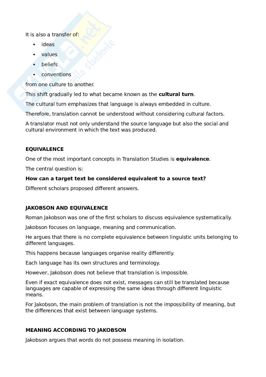 Translation studies - Appunti generali Pag. 6