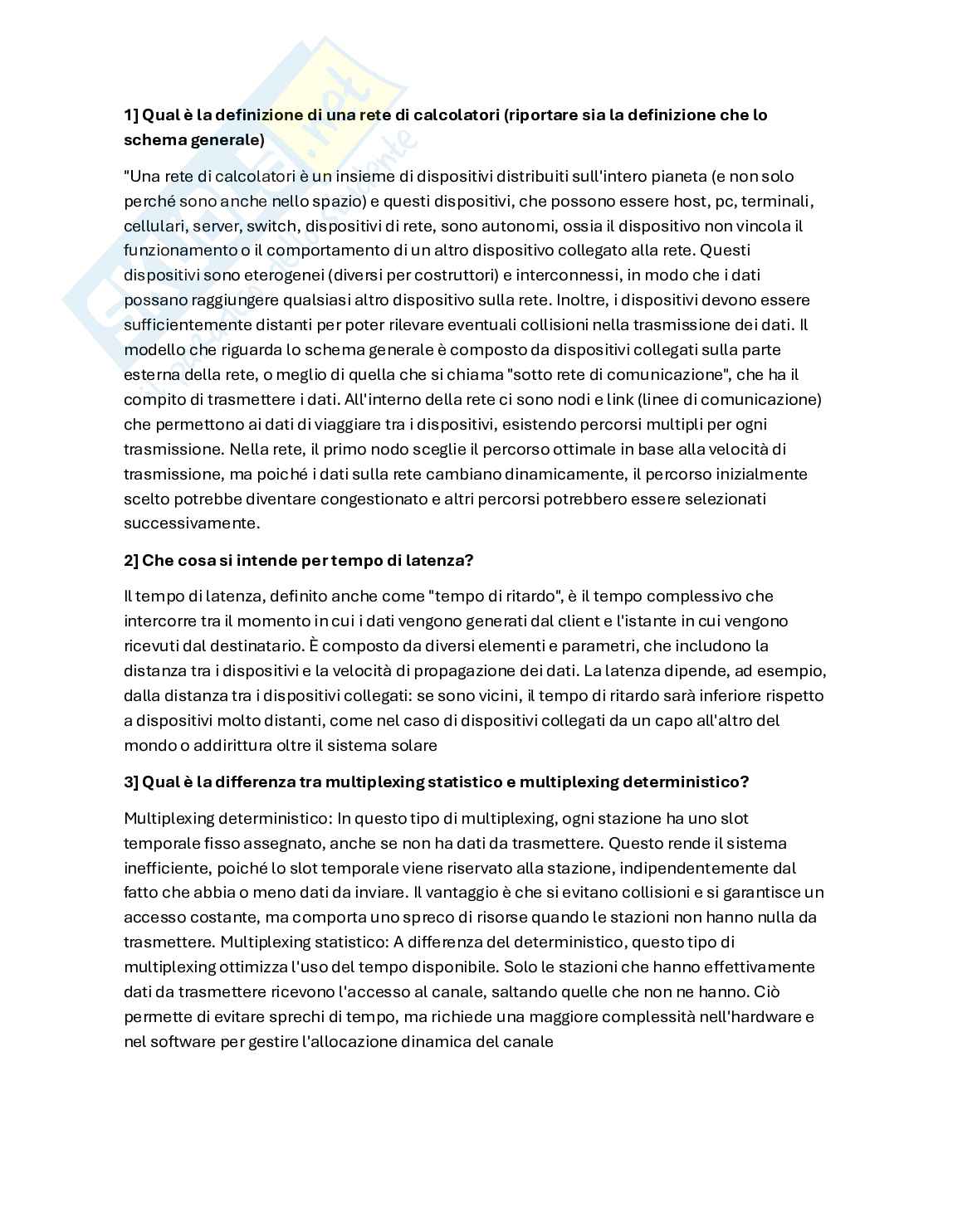 Domande primo parziale di Reti e tecniche per la comunicazione multimediale Pag. 1