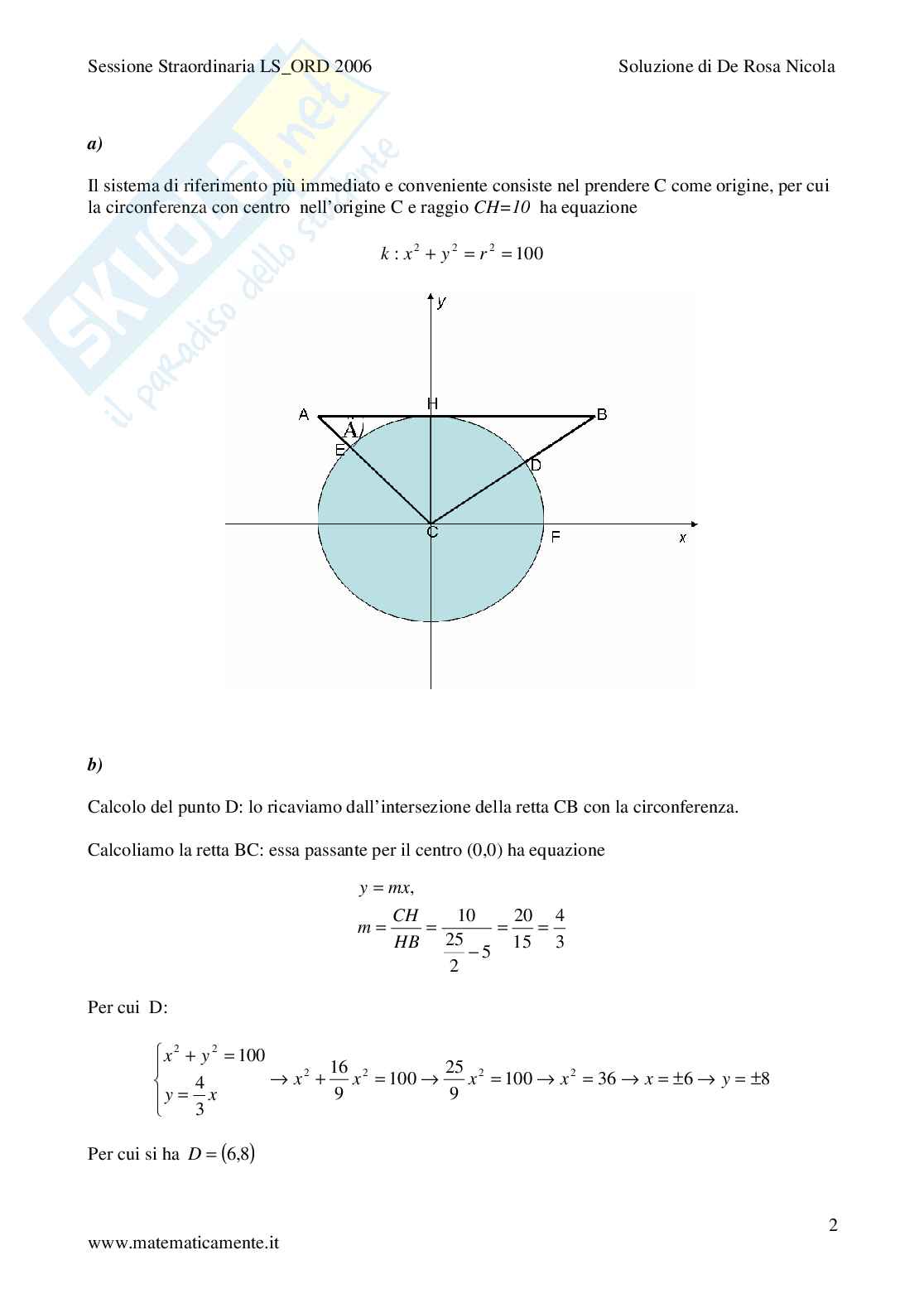 2006 - Liceo scientifico di ordinamento sessione straordinaria Pag. 2