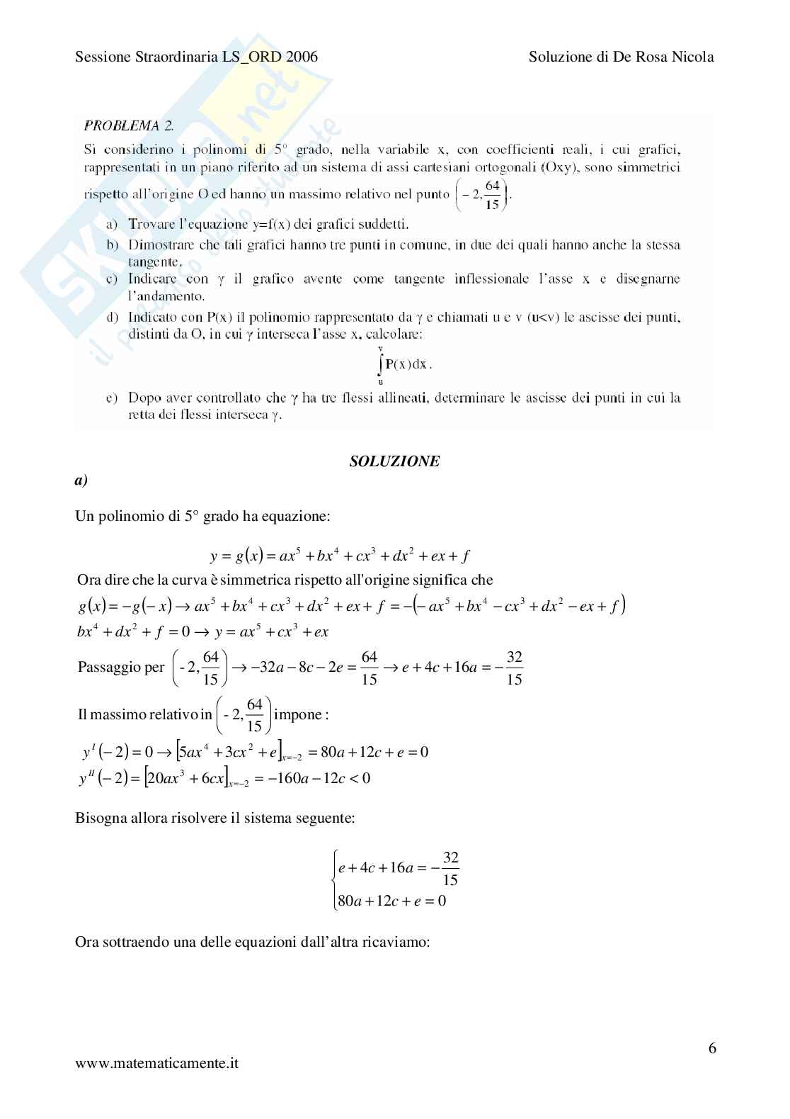 2006 - Liceo scientifico di ordinamento sessione straordinaria Pag. 6