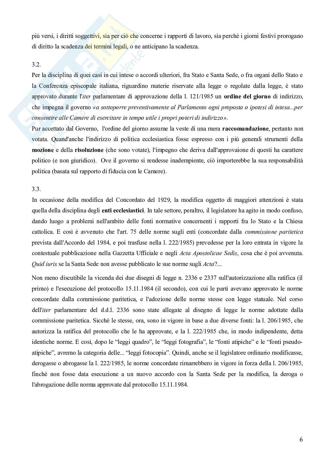 Riassunto esame Diritto ecclesiastico, Prof. Marano Venerando, libro consigliato Diritto ecclesiastico, Finocchiaro Pag. 6