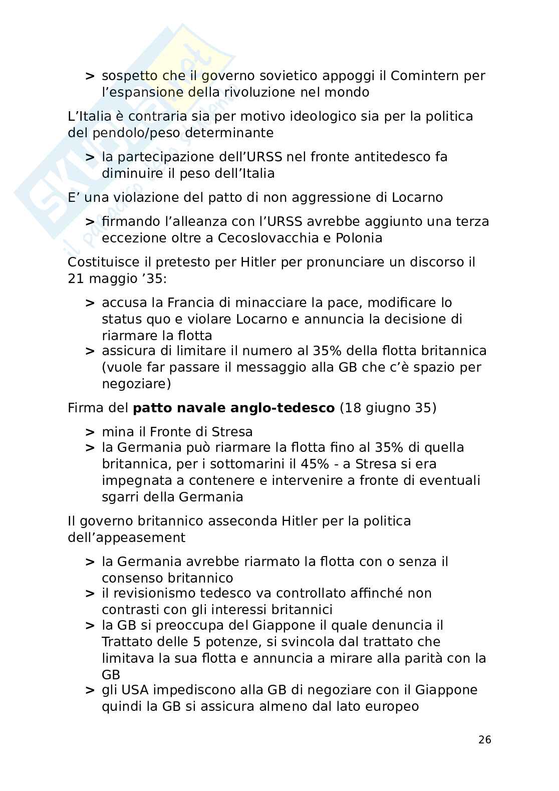 Riassunto esame Storia delle relazioni internazionali, Prof. Vignati Daniela, libro consigliato Storia delle relazioni internazionali , Ennio Di Nolfo Pag. 26