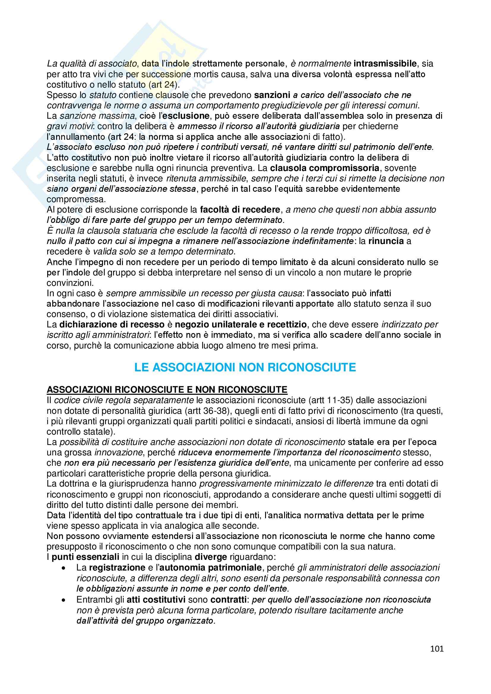 Riassunto esame Diritto privato, prof. Troiano, libro consigliato Istituzioni di diritto civile, Trabucchi Pag. 101