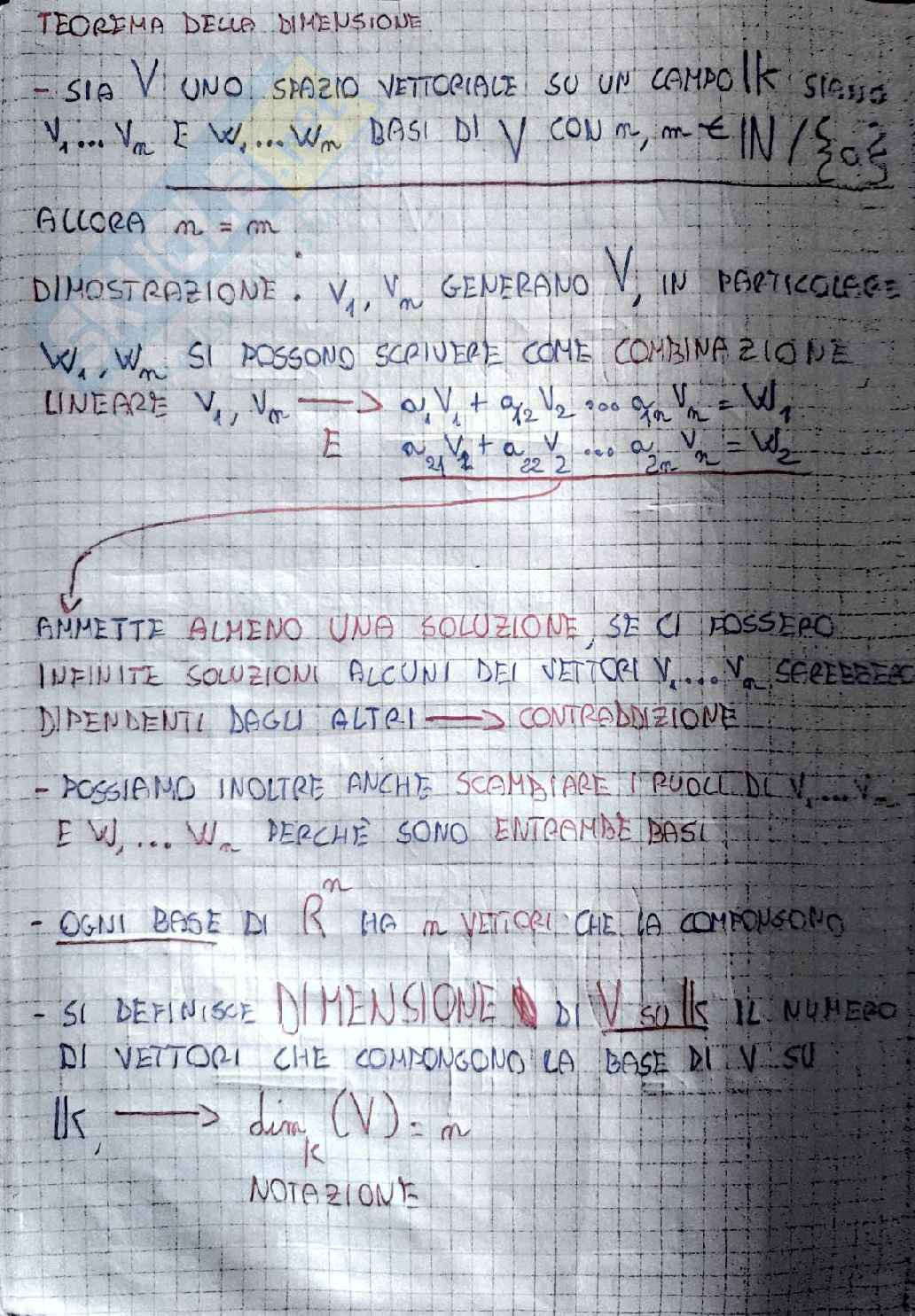 Riassunto esame Algebra lineare e geometria, Prof. Paladino Laura, libro consigliato Geometria 1, Sernesi Pag. 21