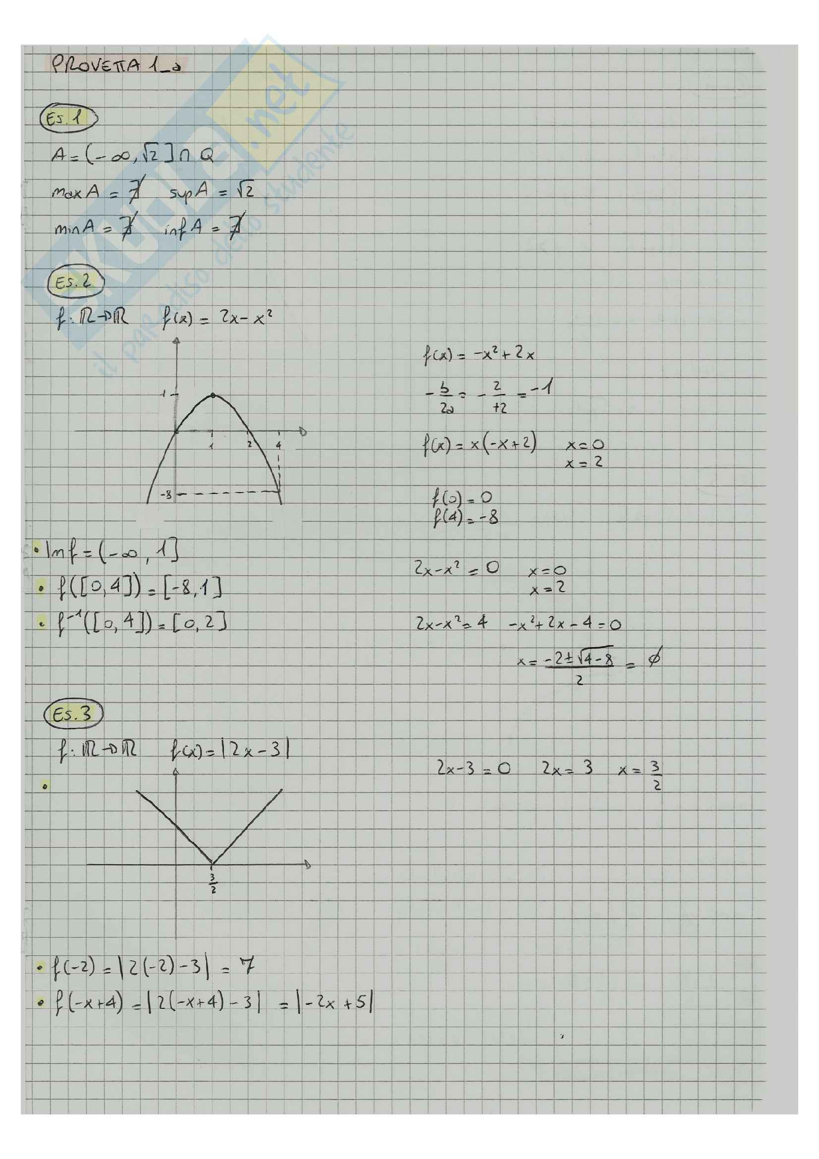 Esercizi di Matematica generale Pag. 86