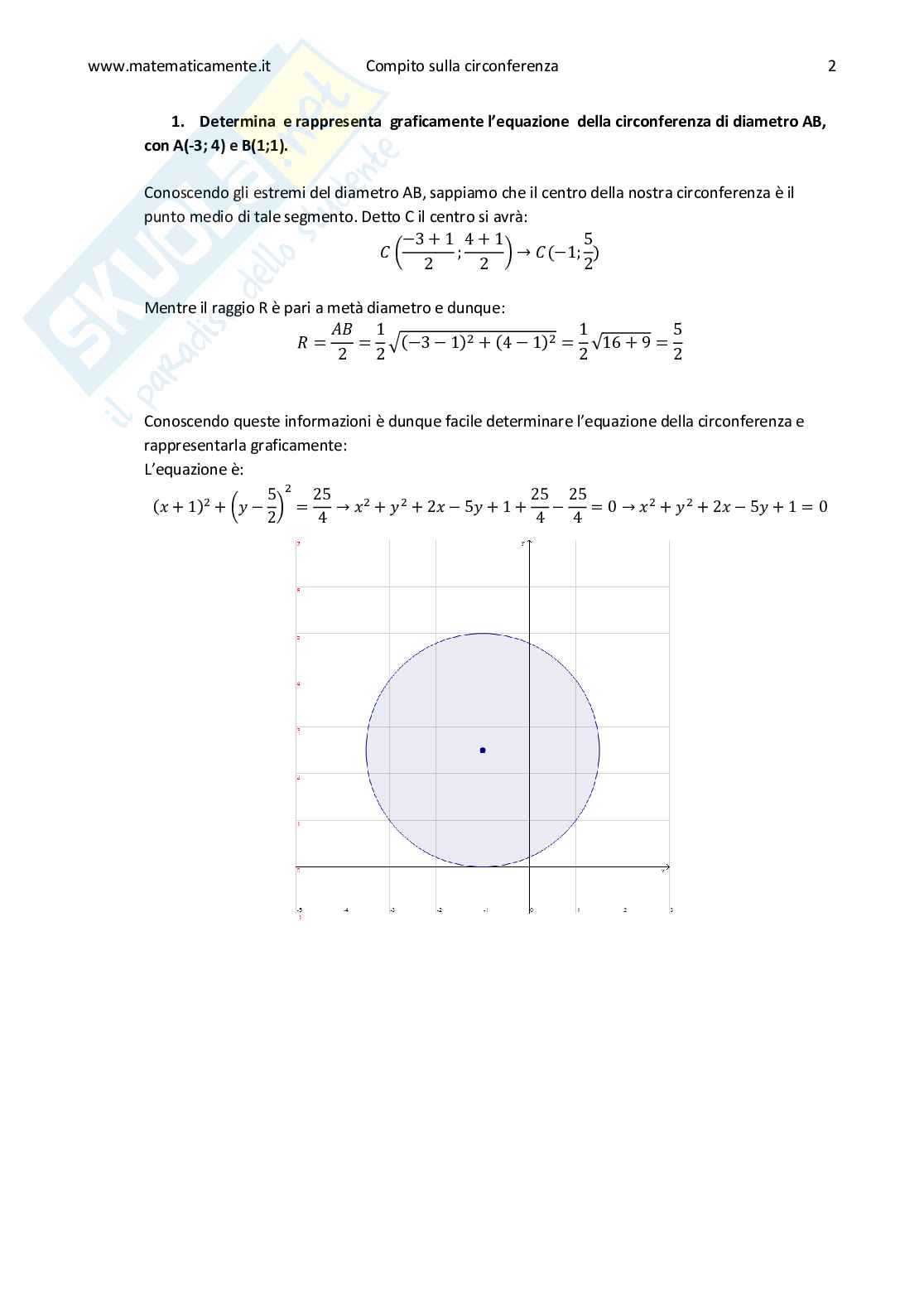 Compito in classe III liceo scientifico compito sulla circonferenza Pag. 2