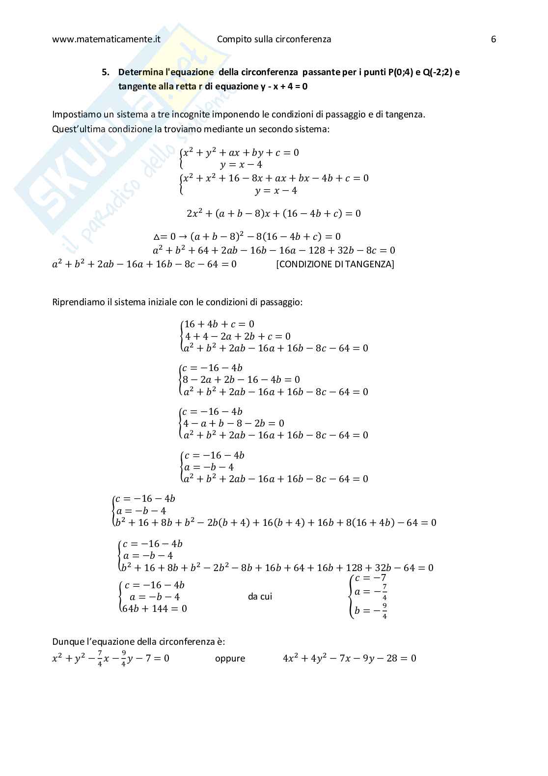Compito in classe III liceo scientifico compito sulla circonferenza Pag. 6