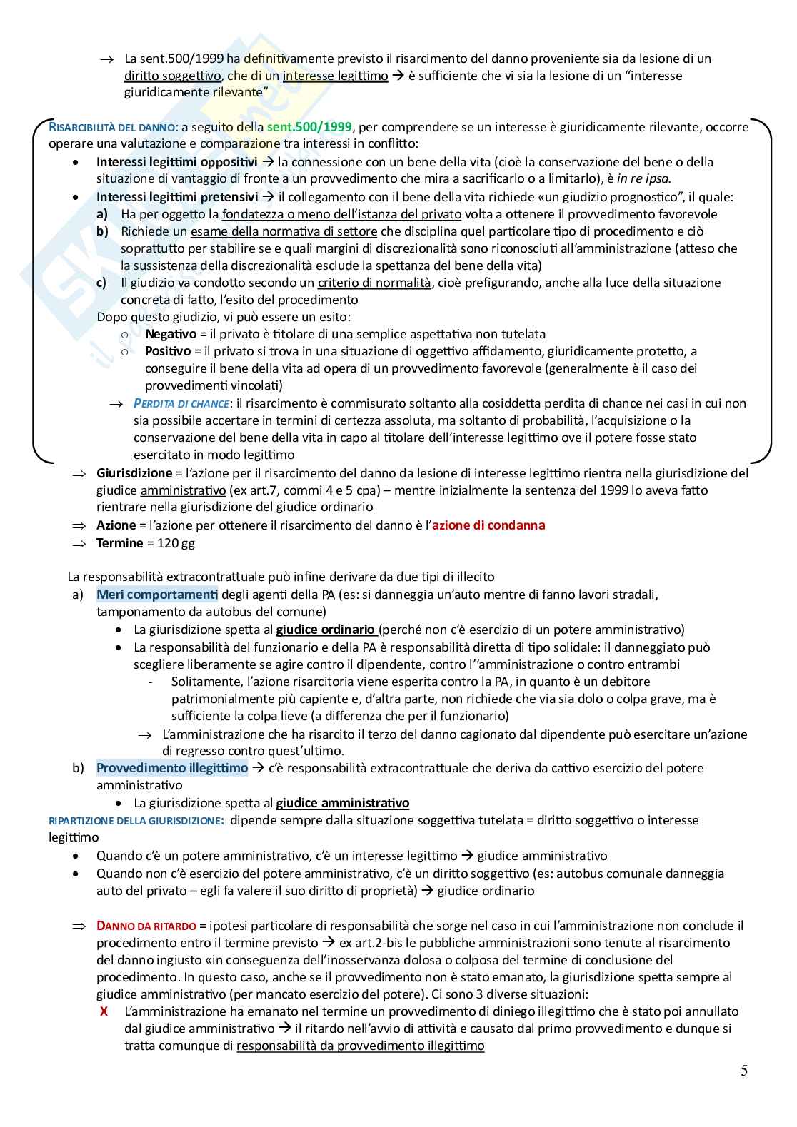 Riassunto esame Diritto amministrativo II, Prof. Mattarella Bernardo Giorgio, libro consigliato Manuale di giustizia amministrativa, Clarich  Pag. 6