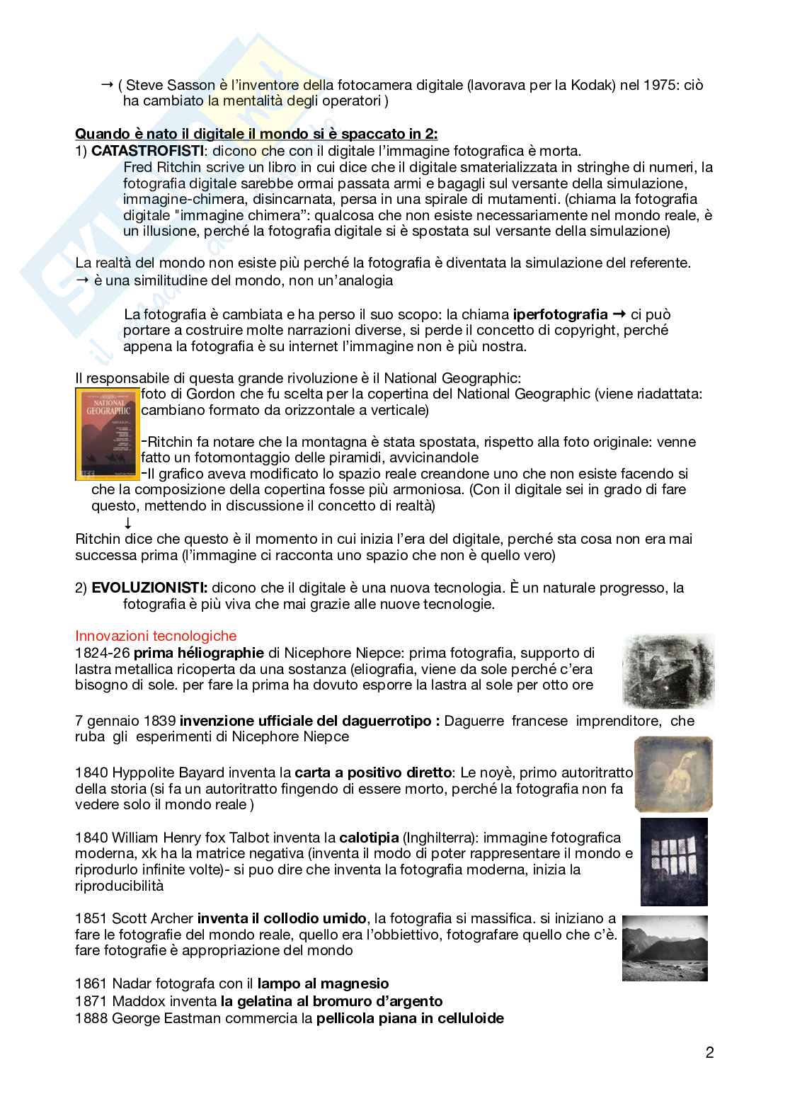 Appunti per l'esame di Fotografia e identità visiva  Pag. 2