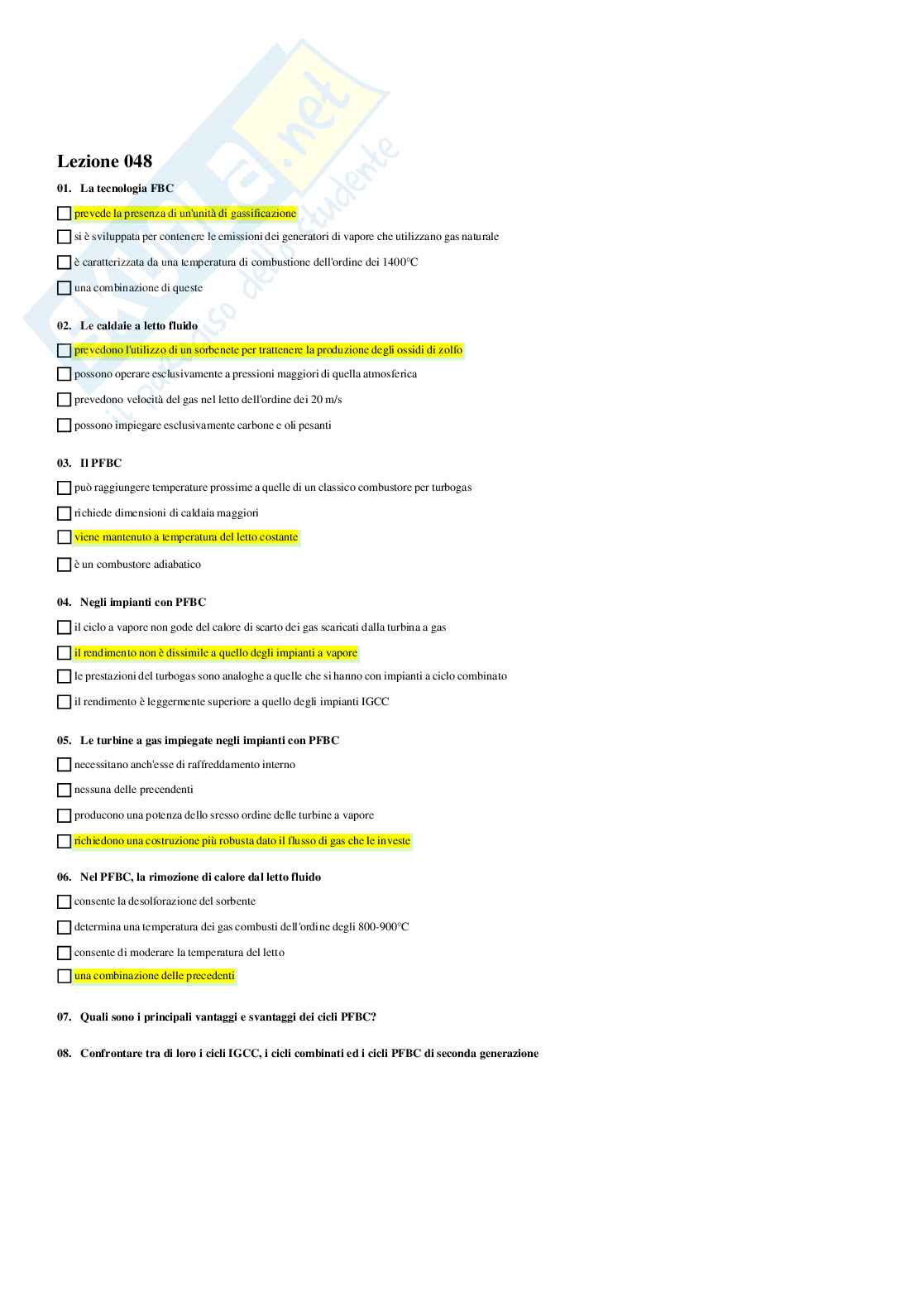 Paniere Progettazione di sistemi energetici Pag. 61