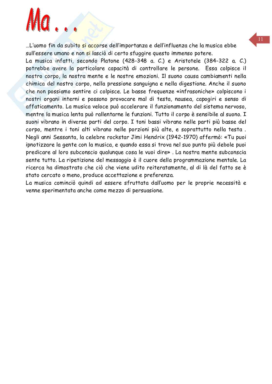 Musica e Potere tesina Pag. 11