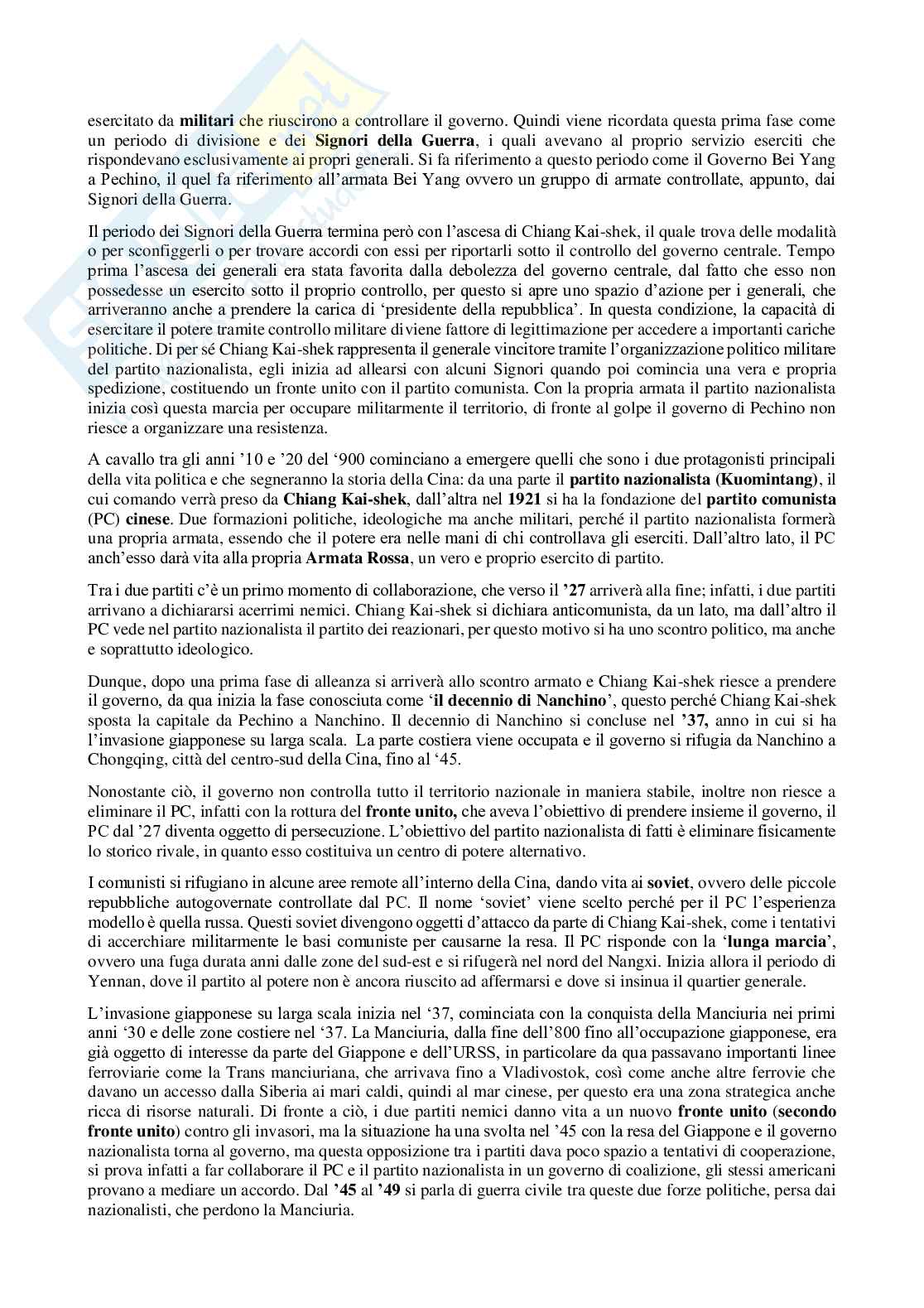 Appunti completi e sostitutivi di Storia della Cina contemporanea  Pag. 2