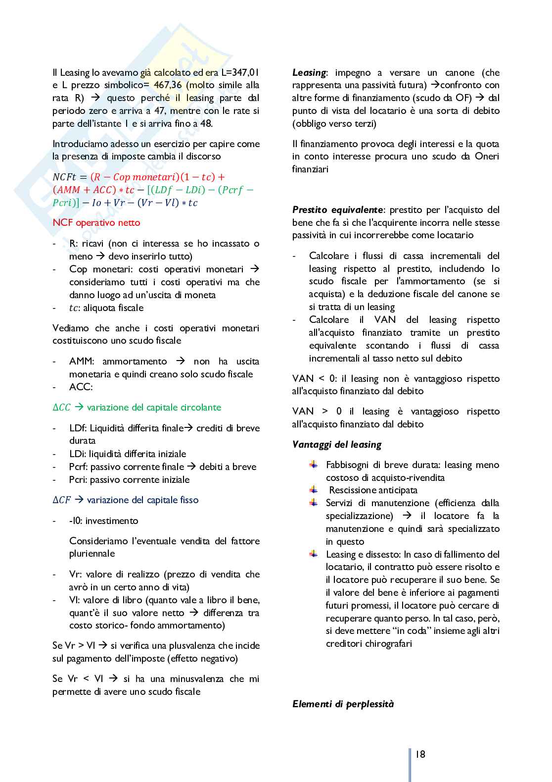 Appunti di finanza e organizzazione aziendale Pag. 56