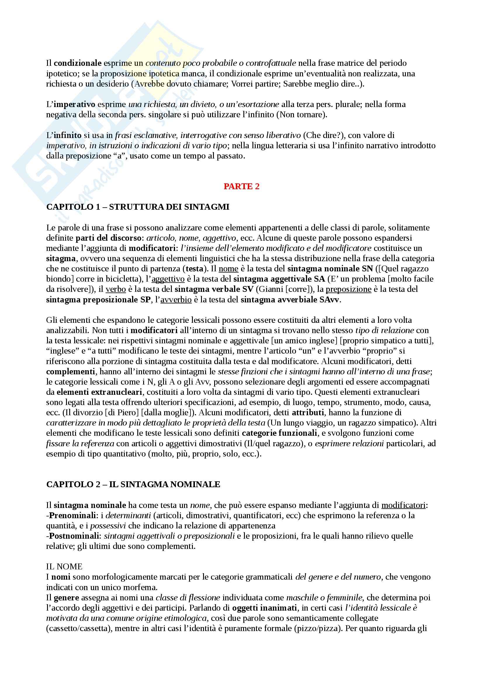 Riassunto esame Linguistica italiana, prof. Tavoni, libro consigliato Nuova grammatica italiana, Salvi, Vanelli Pag. 11