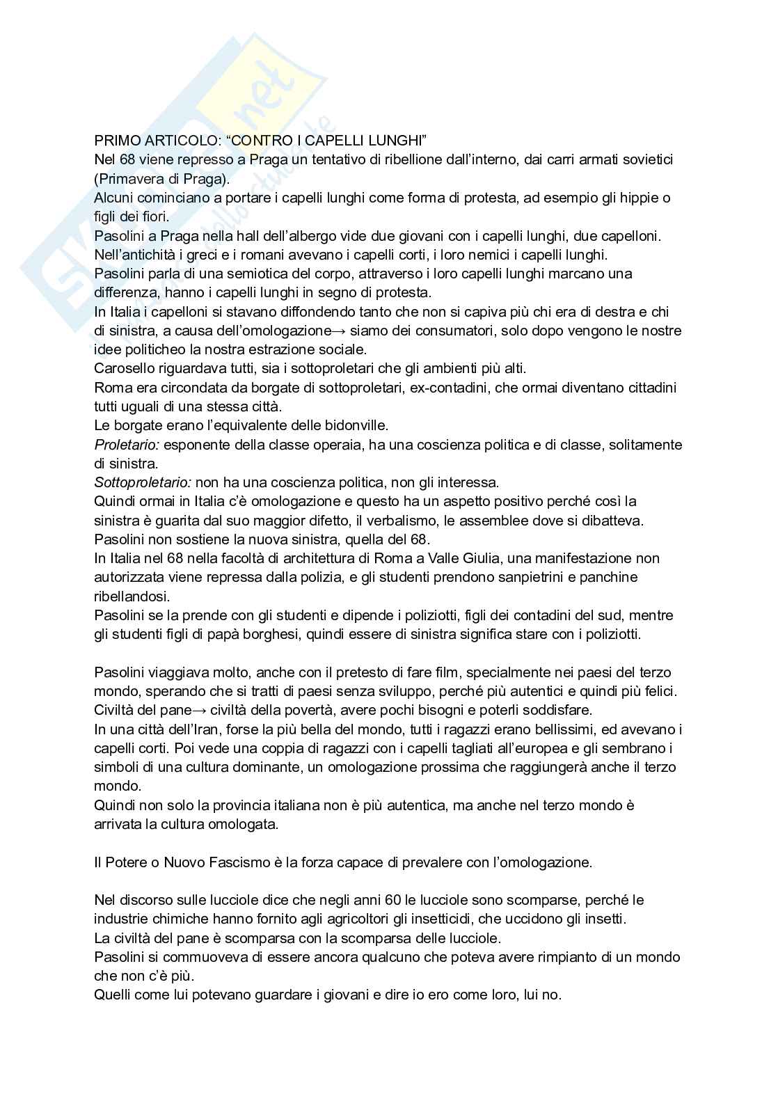 Appunti di Letteratura italiana moderna e contemporanea su “Scritti Corsari” Pag. 2