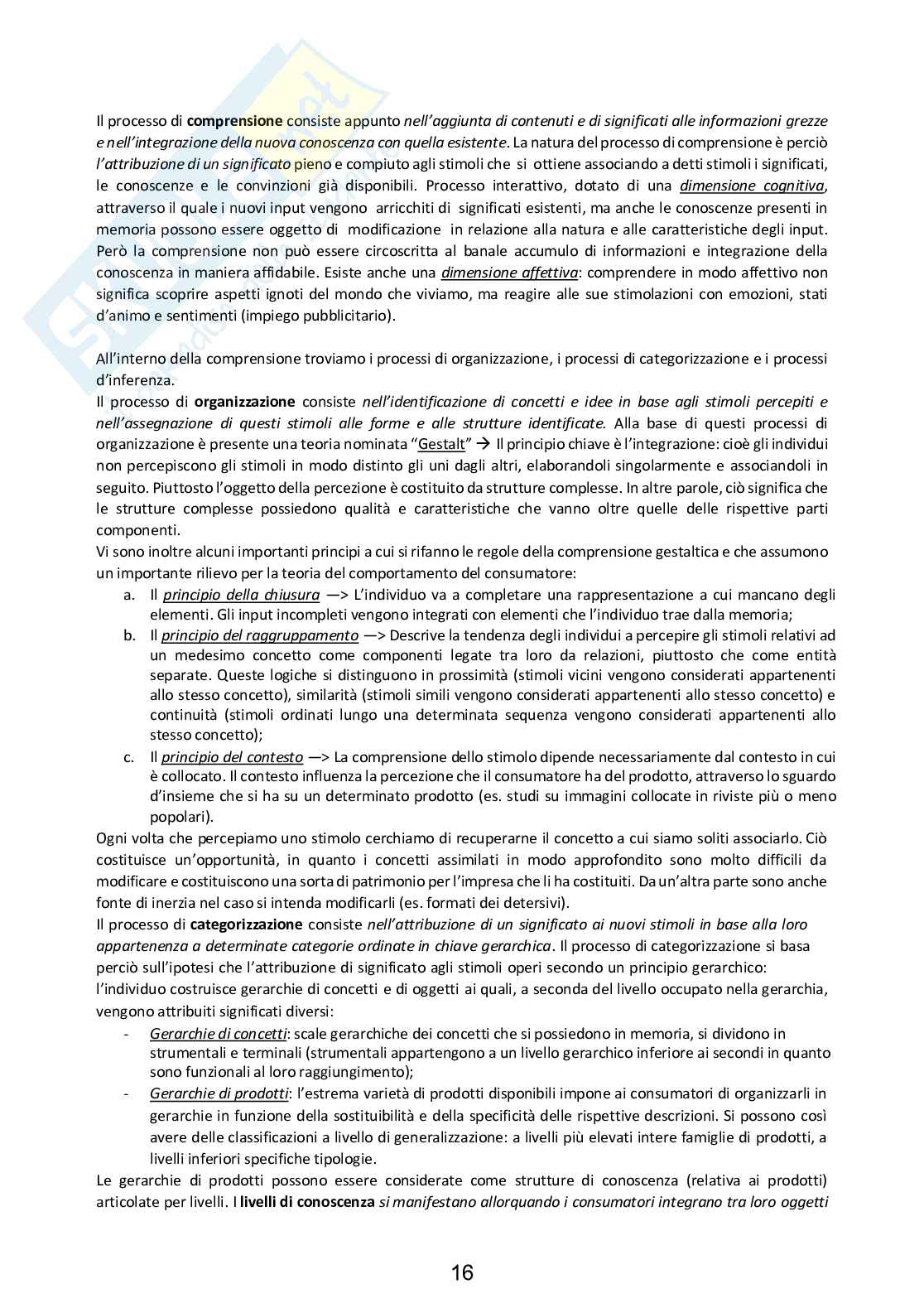 Riassunto esame Analisi del comportamento del consumatore, prof. Dalli, libro consigliato: Il comportamento del consumatore, Dalli e Romani Pag. 16