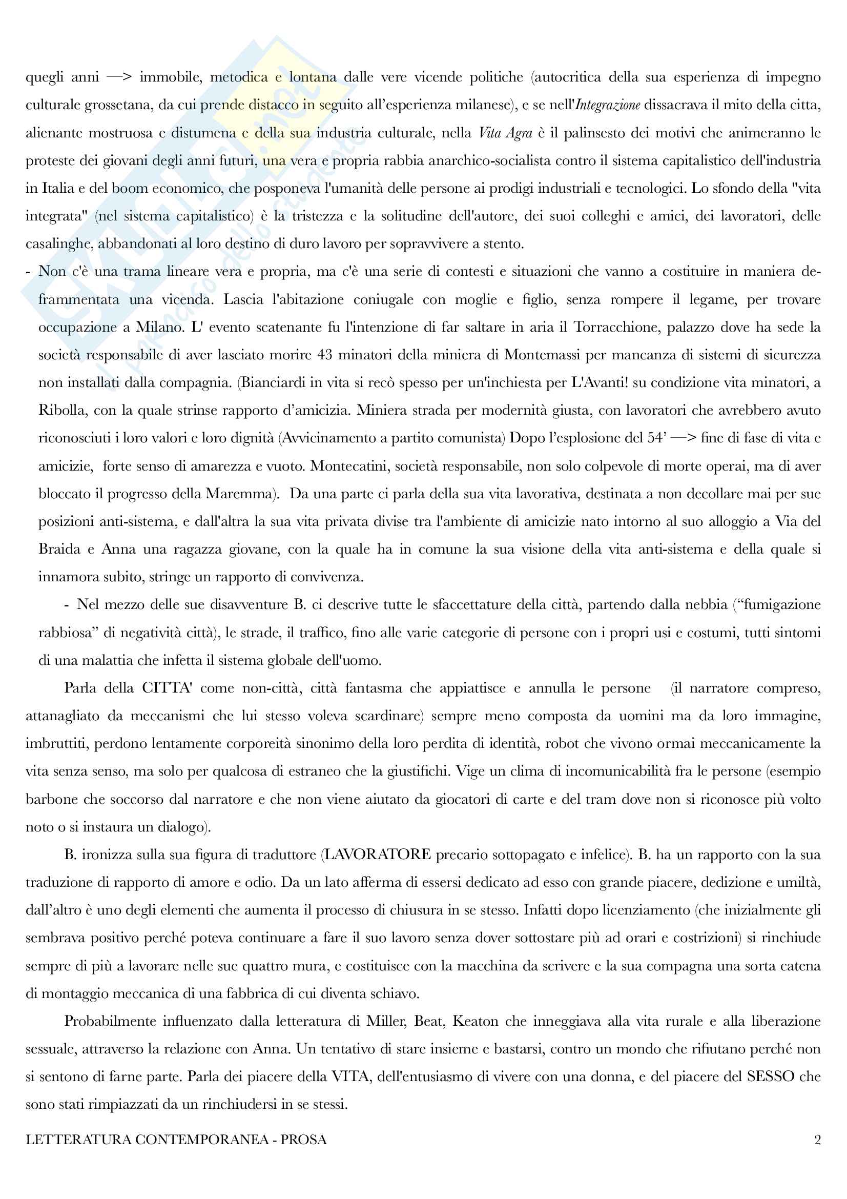 Riassunto esame letteratura contemporanea - Docente Lorenzini Pag. 2