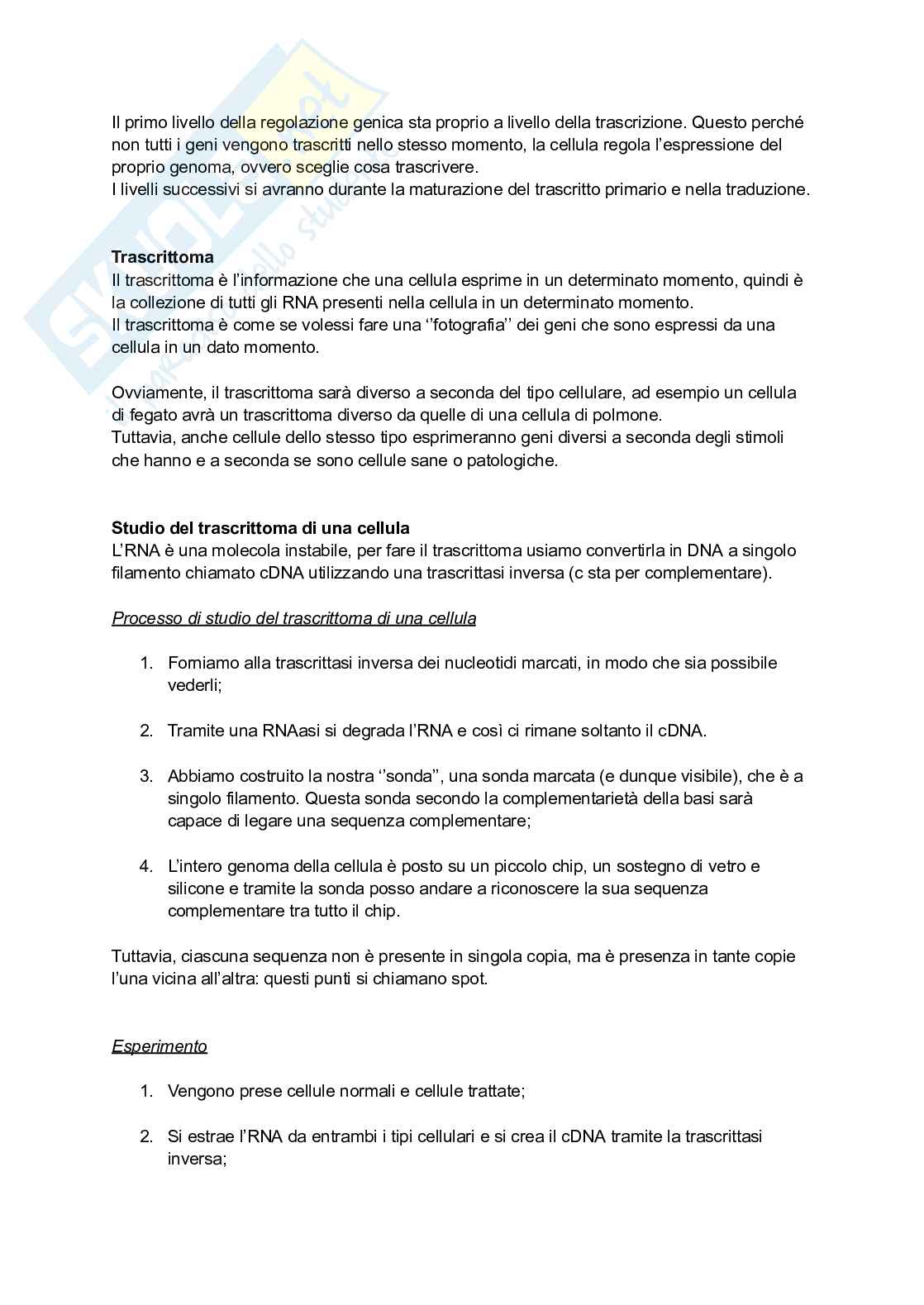 Riassunto esame Biologia e genetica, Prof. Catalanotto Caterina, libro consigliato Manuale di biologia, Becker Pag. 2