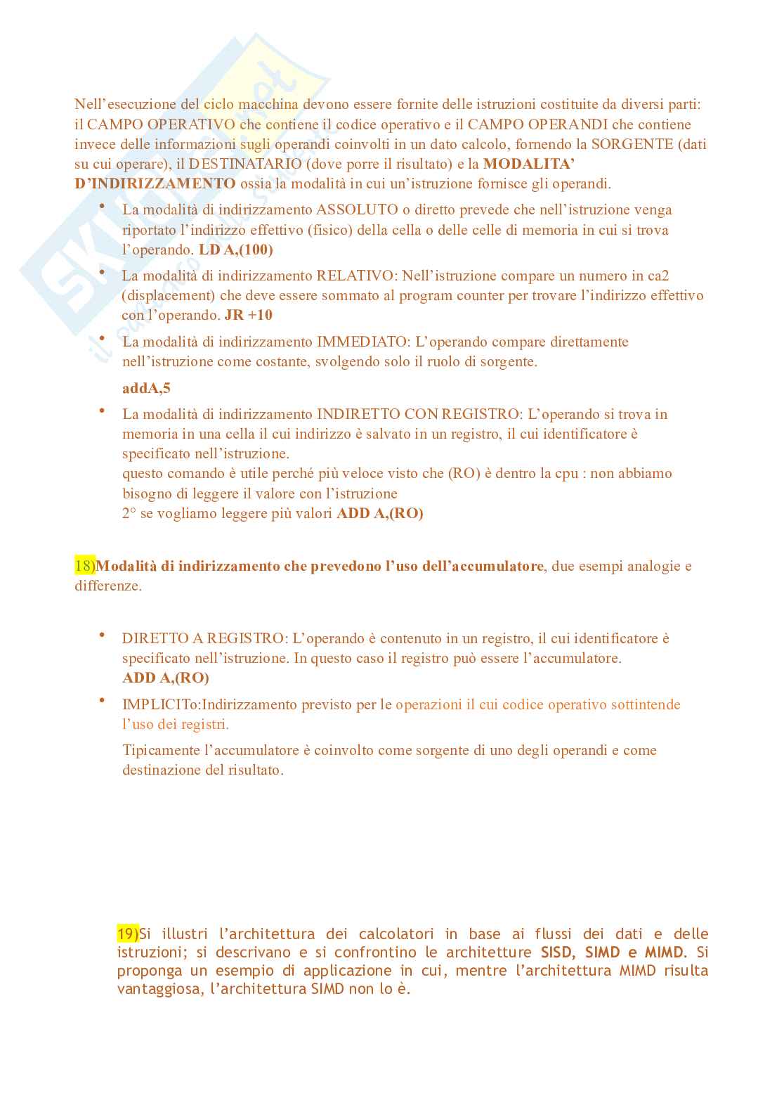 Domande aperte di esercizio Pag. 16