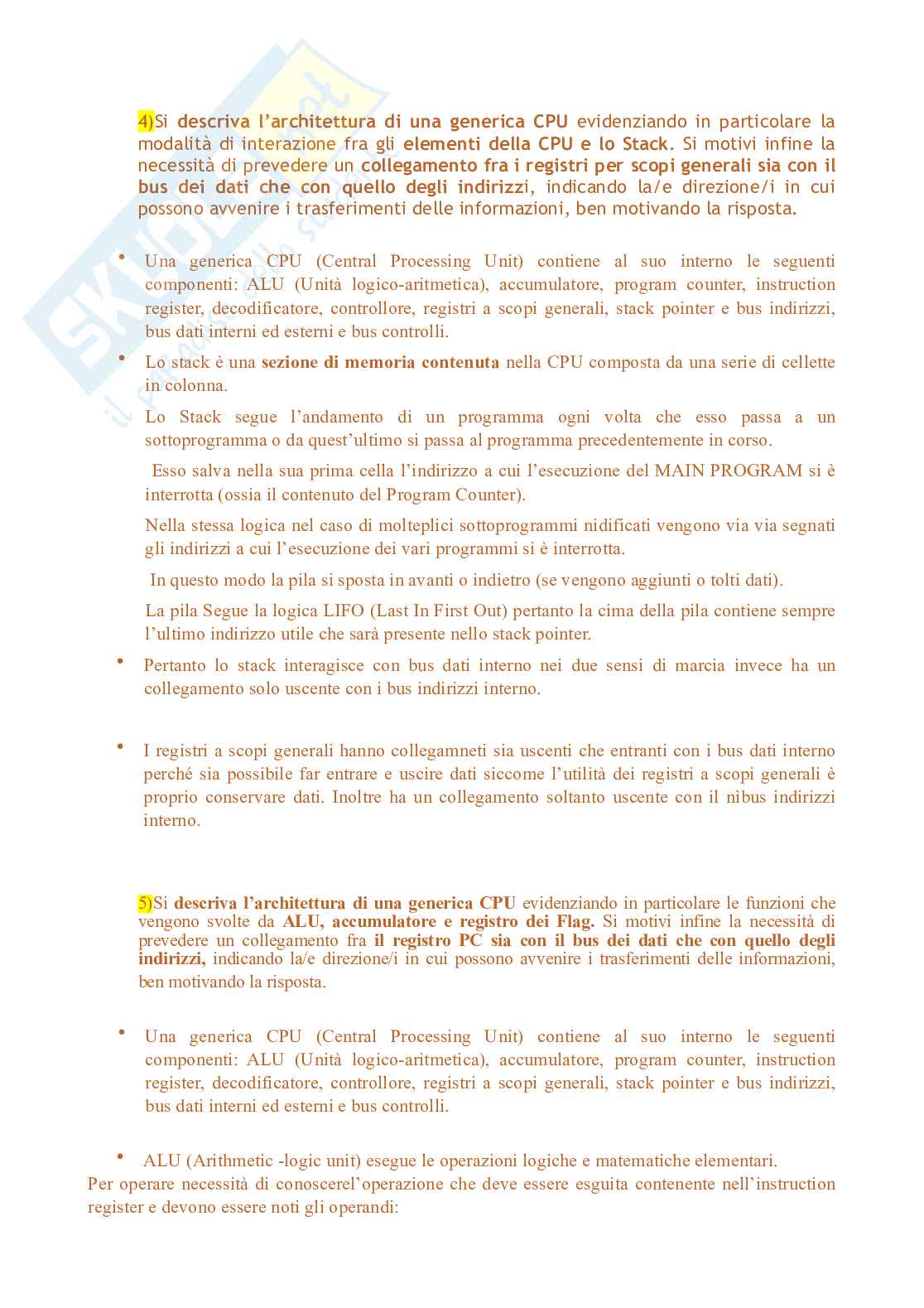 Domande aperte di esercizio Pag. 6