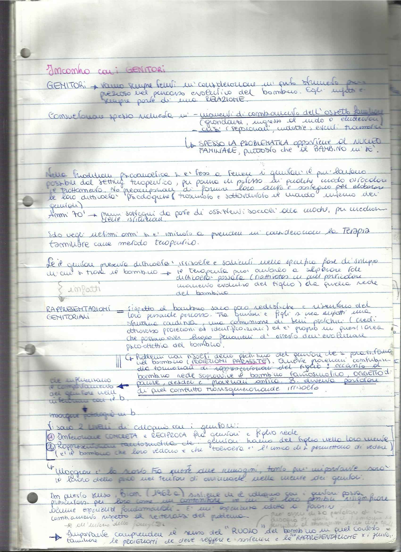 Riassunto esame Colloquio ad Orientamento Psicoanalitico, prof. Ferruzza, libro consigliato Colloquio Psicologico nel Ciclo di Vita Nicolini Pag. 1