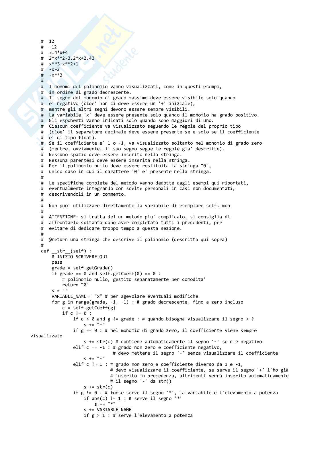 Elementi di informatica e programmazione: esame gennaio 2025 Pag. 6