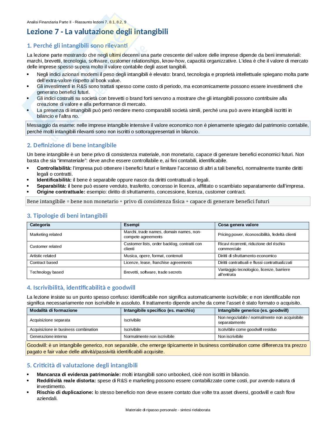 Appunti lezione 7-9 Analisi finanziaria Pag. 2