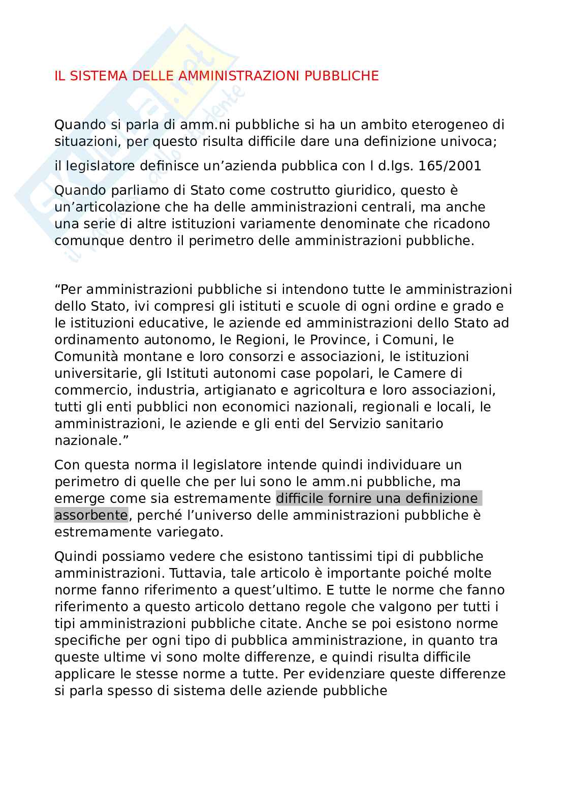 Appunti Economia delle aziende e delle amministrazioni pubbliche Pag. 1