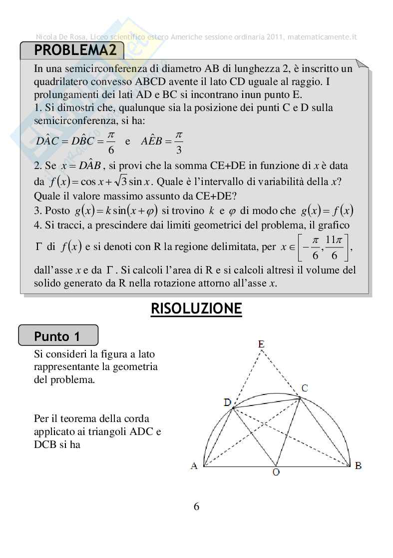 2011 - Liceo scientifico estero (Americhe), sessione ordinaria Pag. 6