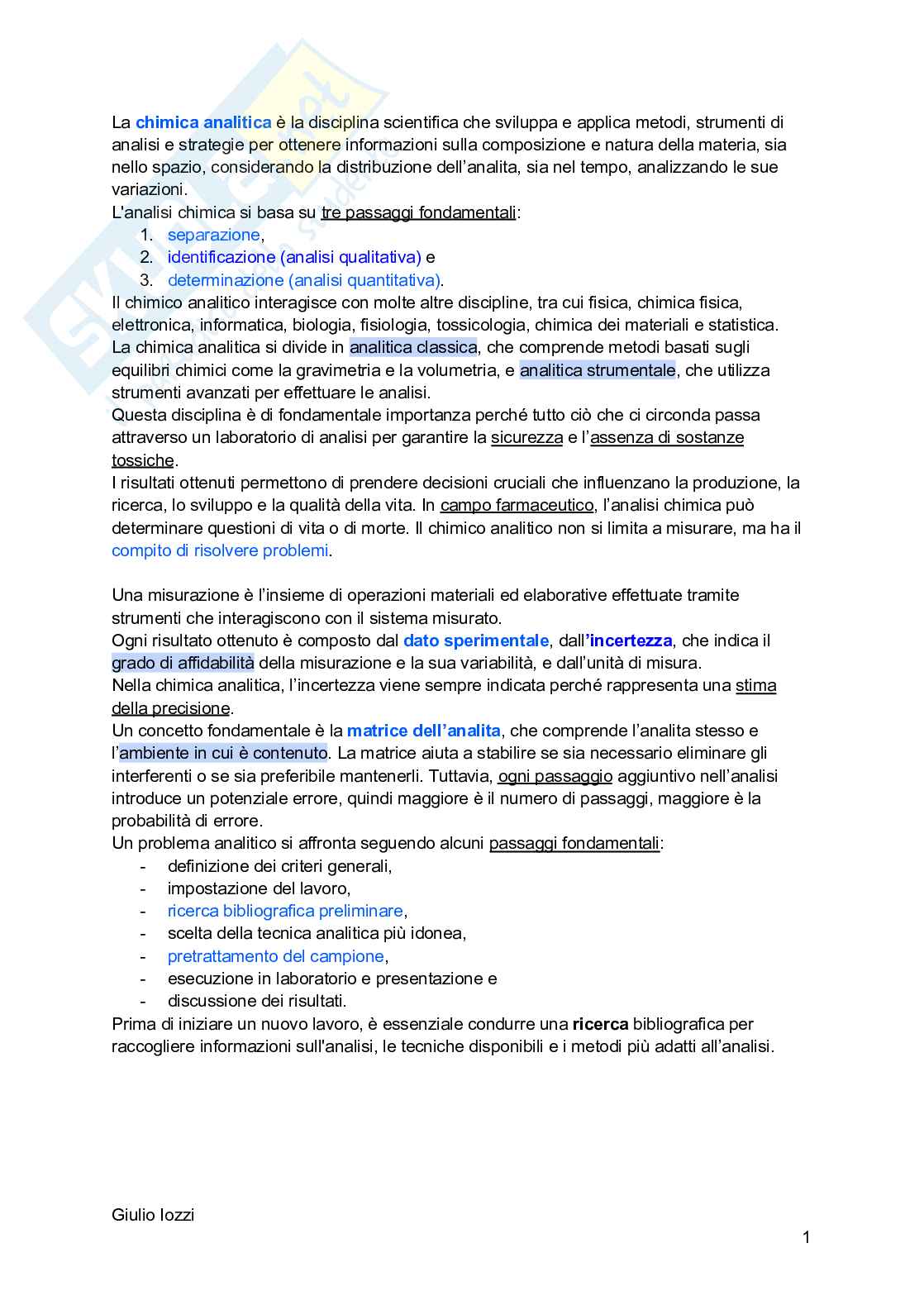 Chimica analitica Pag. 2