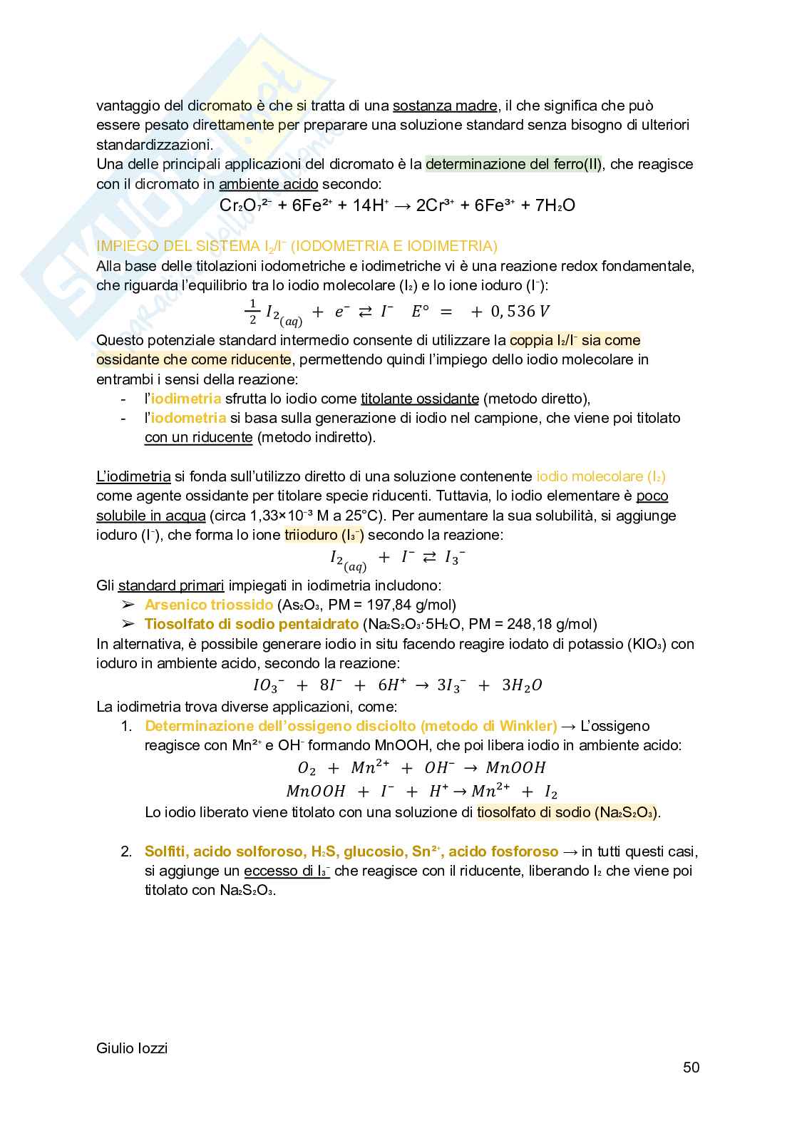 Chimica analitica Pag. 51