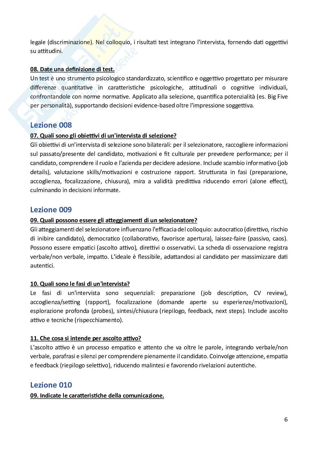 Seminario – Gestione del colloquio individuale e di gruppo – Paniere risposte aperte completo (24) - A.A. 2025/2026 Pag. 6