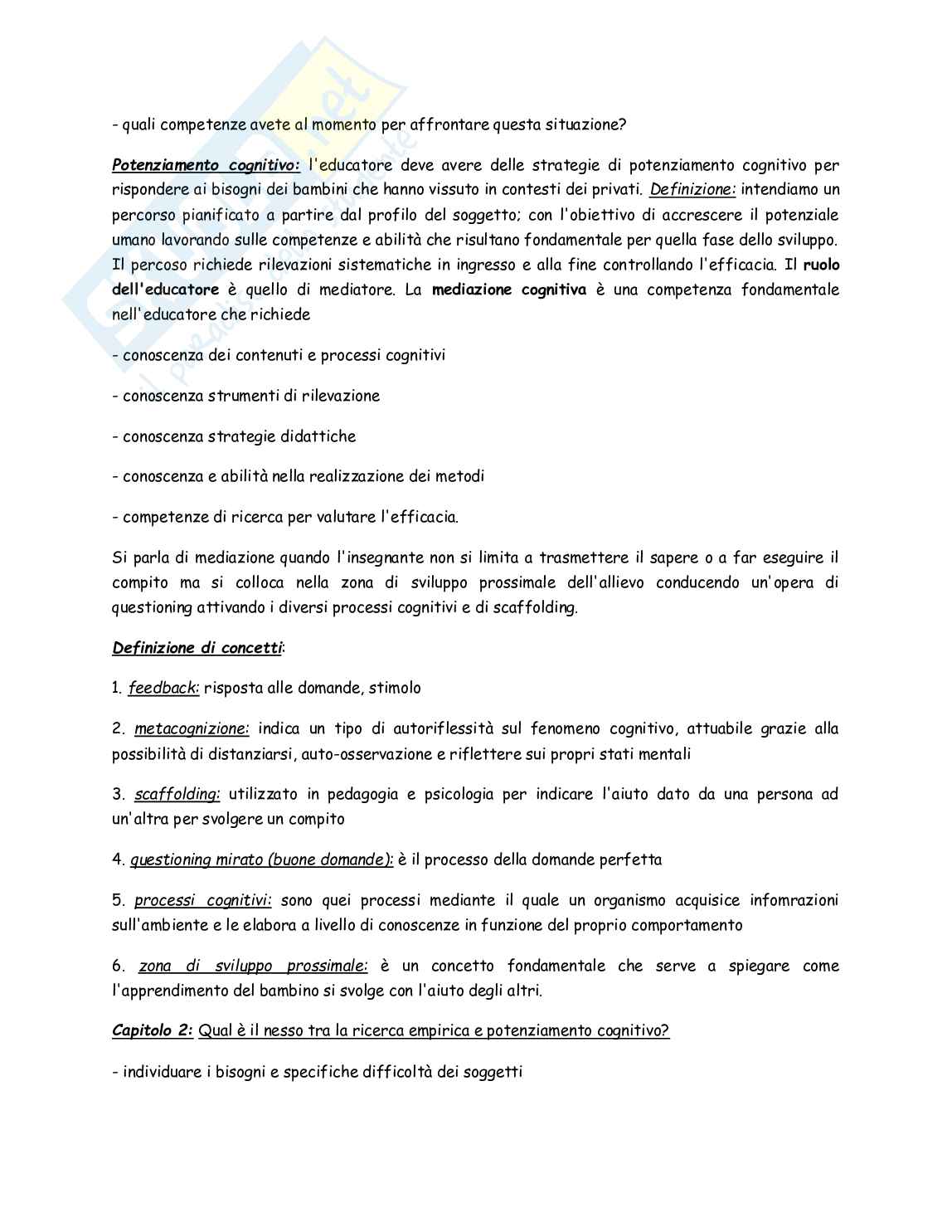 Ricerca educativa per il potenziamento cognitivo Pag. 2