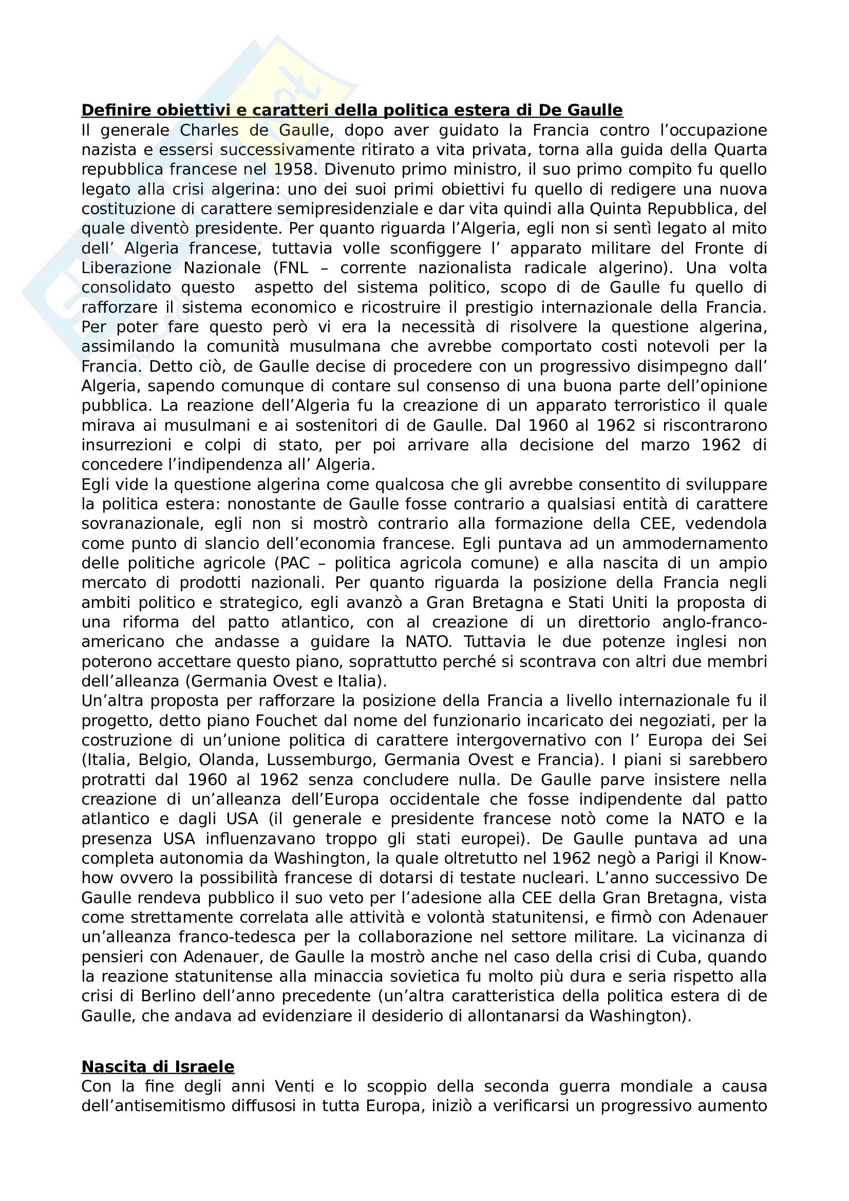 Storia delle relazioni internazionali - prof.ssa Calandri Pag. 1