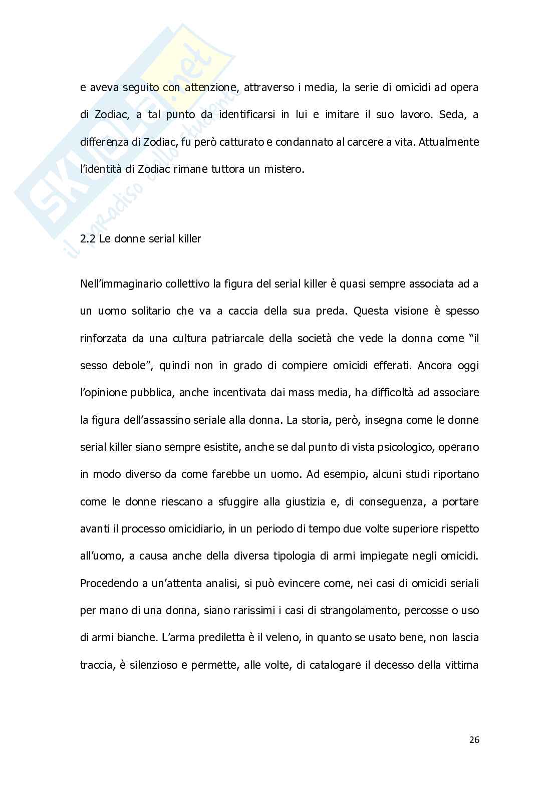 Criminal profiling: la figura del serial killer e il criminal profiling applicato allo studio di un caso italiano: “il mostro di Firenze” Pag. 26